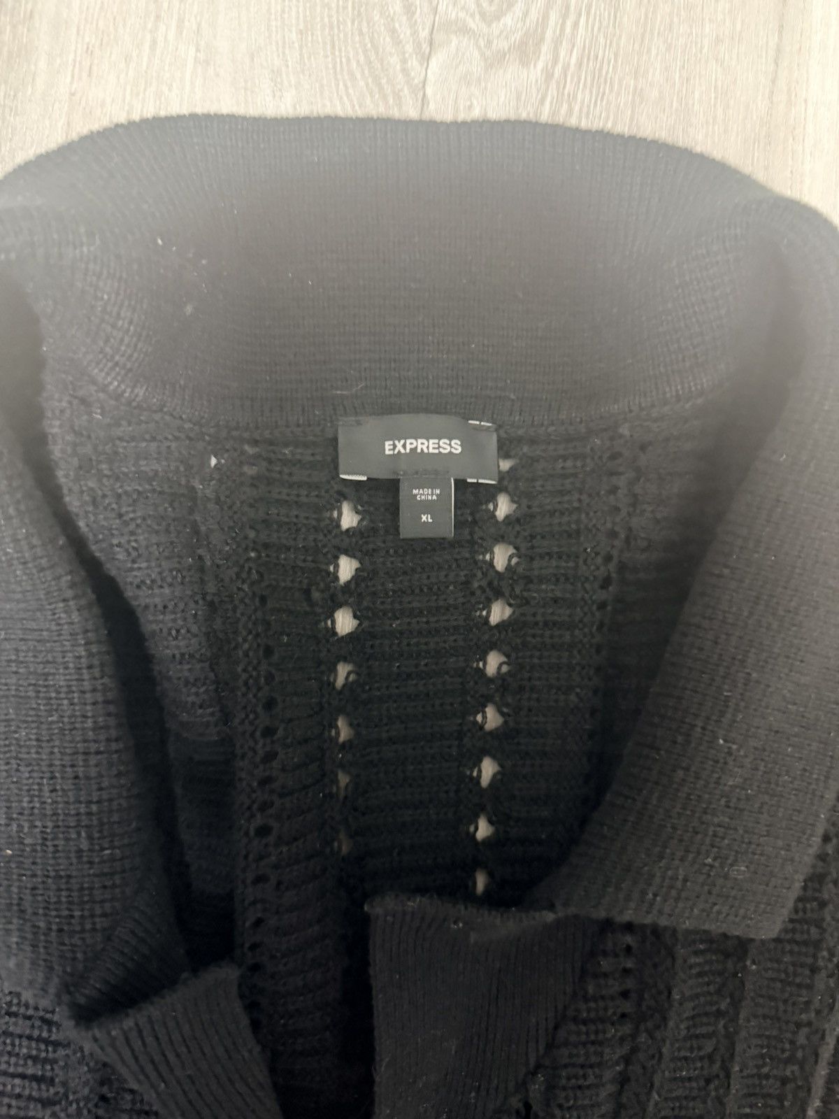 Express Express Black Mesh Button-Up Shirt Size US XL / EU 56 / 4 - 2 Thumbnail