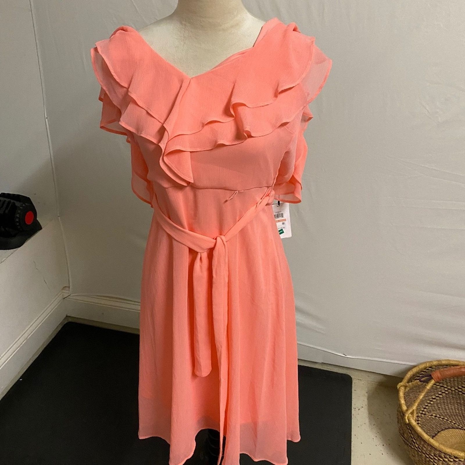 DKNY NWT DKNY Double Ruffled Chiffon Dress - 2 Size XS / US 0-2 / IT 36-38 - 2 Thumbnail