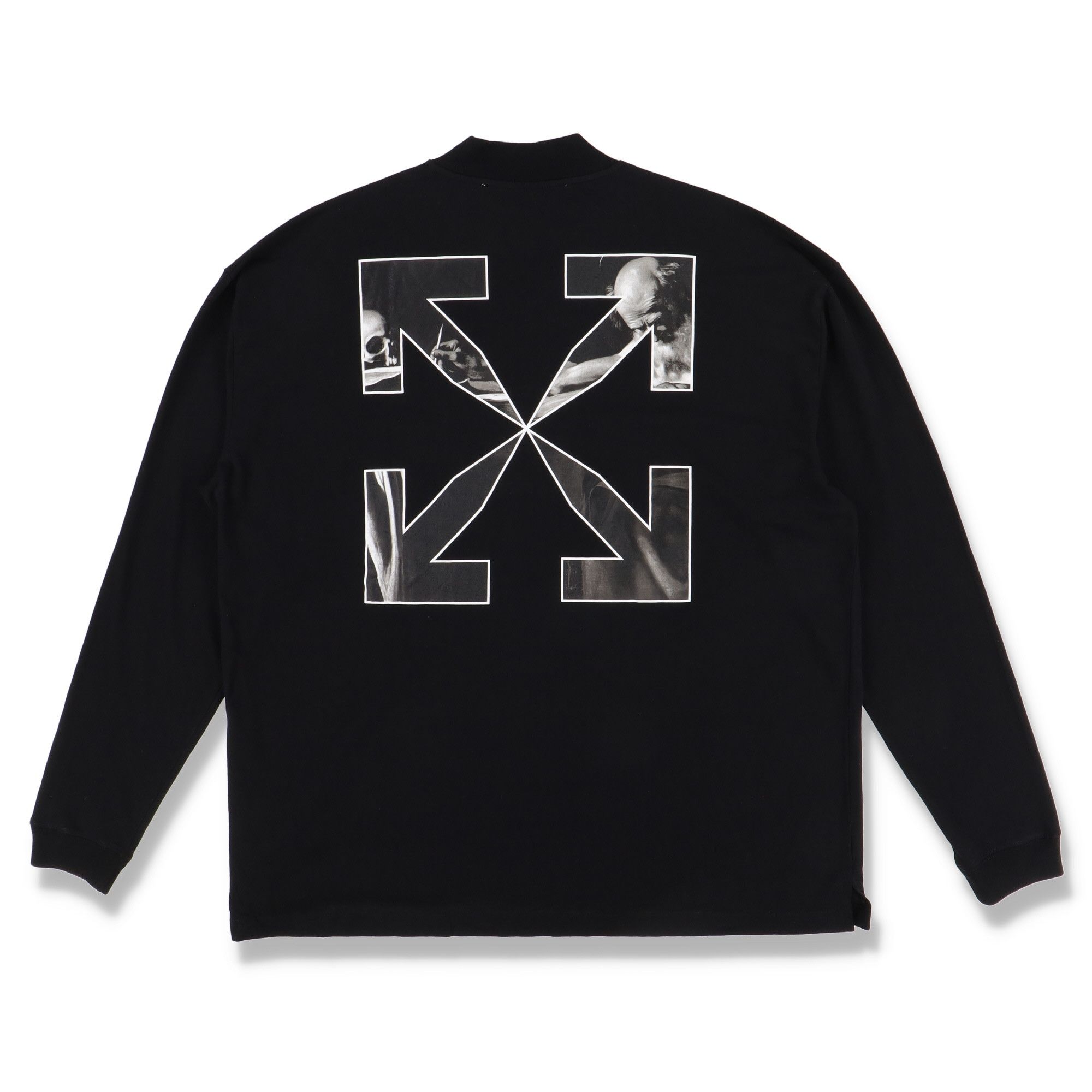 Off-White Black Caravaggio Arrows Oversized Mock Neck LS T-Shirt Size US XL / EU 56 / 4 - 1 Thumbnail
