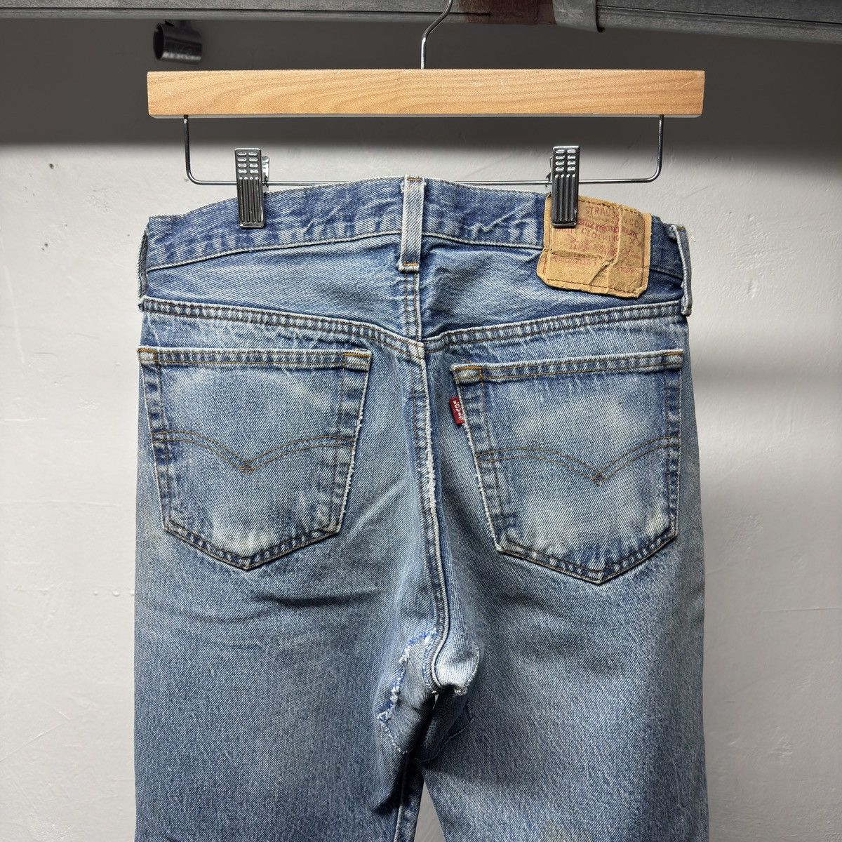 Levi's 80s Levi's 501 Thrashed Distressed Jeans ERD Grunge Chrome Size US 31 - 8 Thumbnail