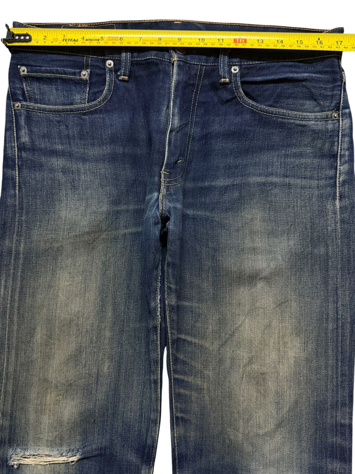 Levi's Vintage 90s Levis 505 Blue Faded Distressed Regular Straight Size US 34 / EU 50 - 9 Thumbnail
