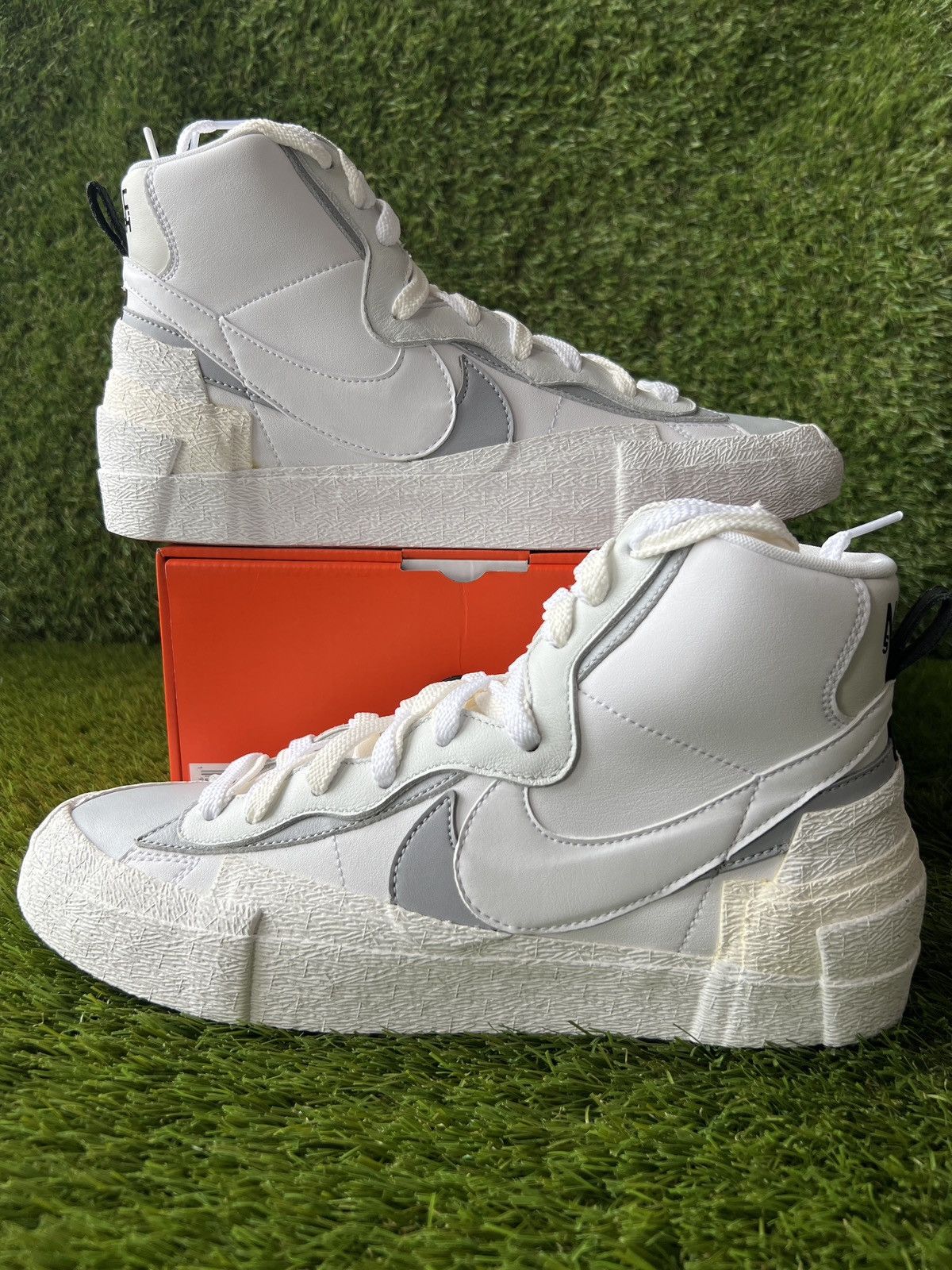 Nike Sacai Blazer Mid White Grey | Grailed