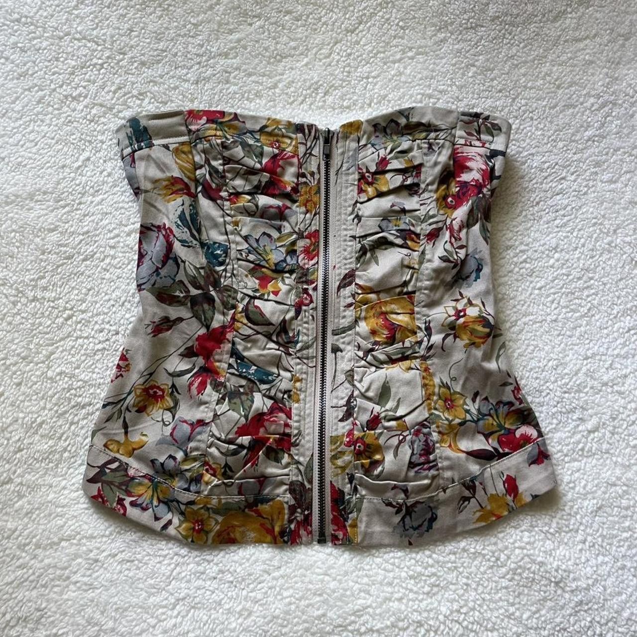 Vintage 2000s Costa Blanca floral zip up tube top Size ONE SIZE - 1 Thumbnail