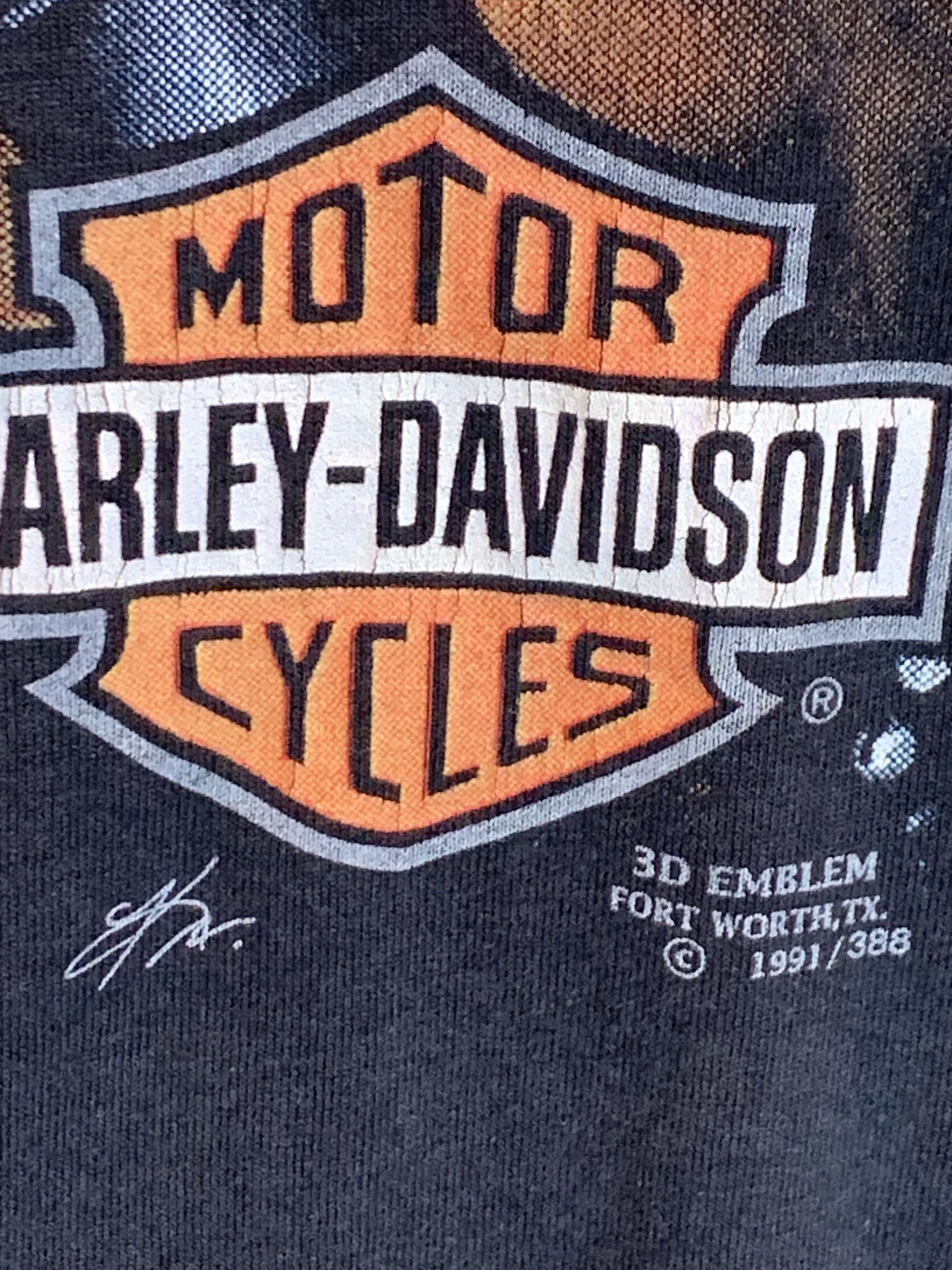 Harley Davidson RARE Vintage 1991 3D Emblem Harley Davidson Survival T-Shirt Size US L / EU 52-54 / 3 - 3 Thumbnail