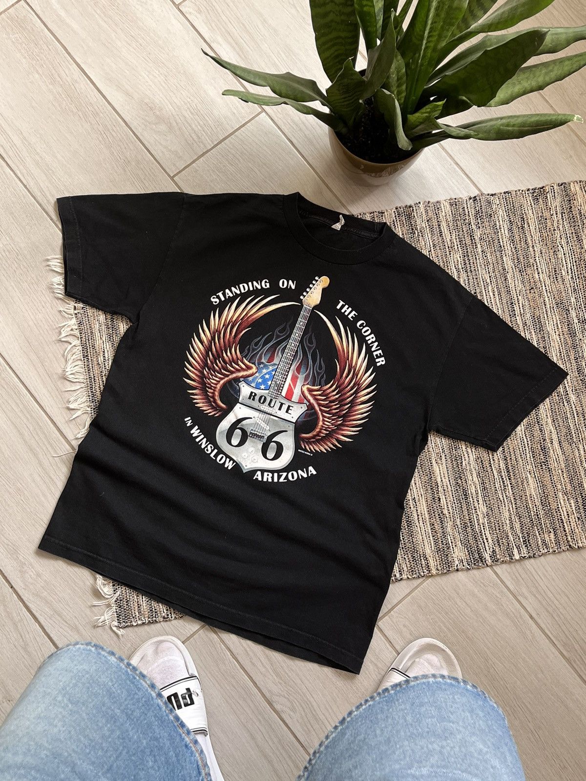 Route 66 × Vintage Vintage Route 66 Rock T-Shirt Harley Davidson style Size US L / EU 52-54 / 3 - 1 Thumbnail