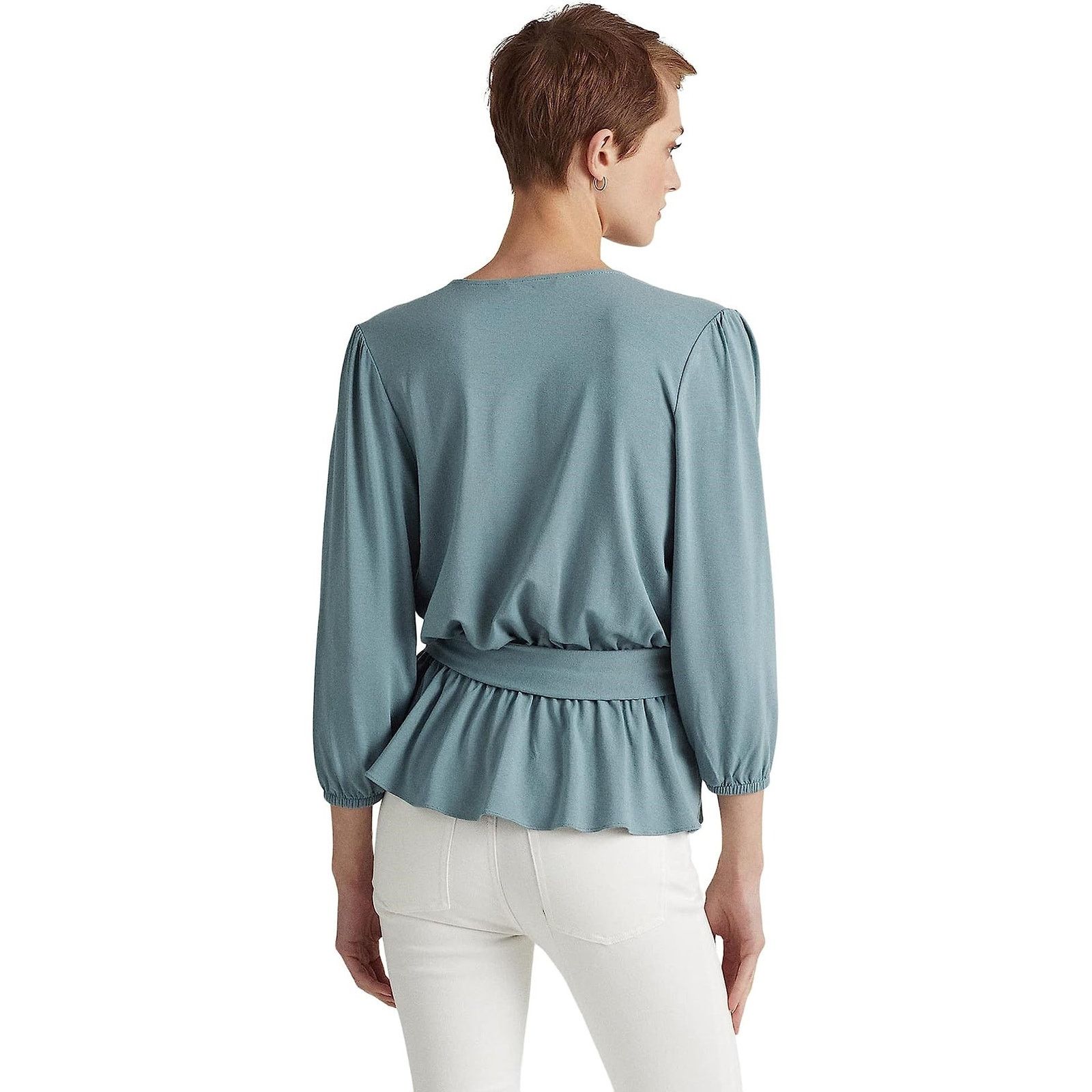 Ralph Lauren Lauren Ralph Lauren Women Grey Peplum Boho Blouse Size XL Size XL / US 12-14 / IT 48-50 - 2 Thumbnail
