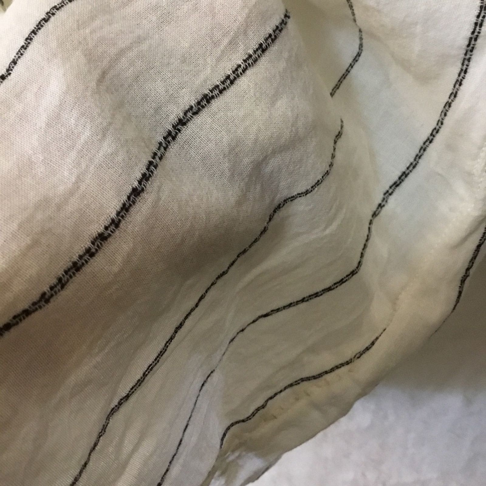 Joie Joie White and Black Striped Peasant Tassel Top Size M / US 6-8 / IT 42-44 - 8 Thumbnail