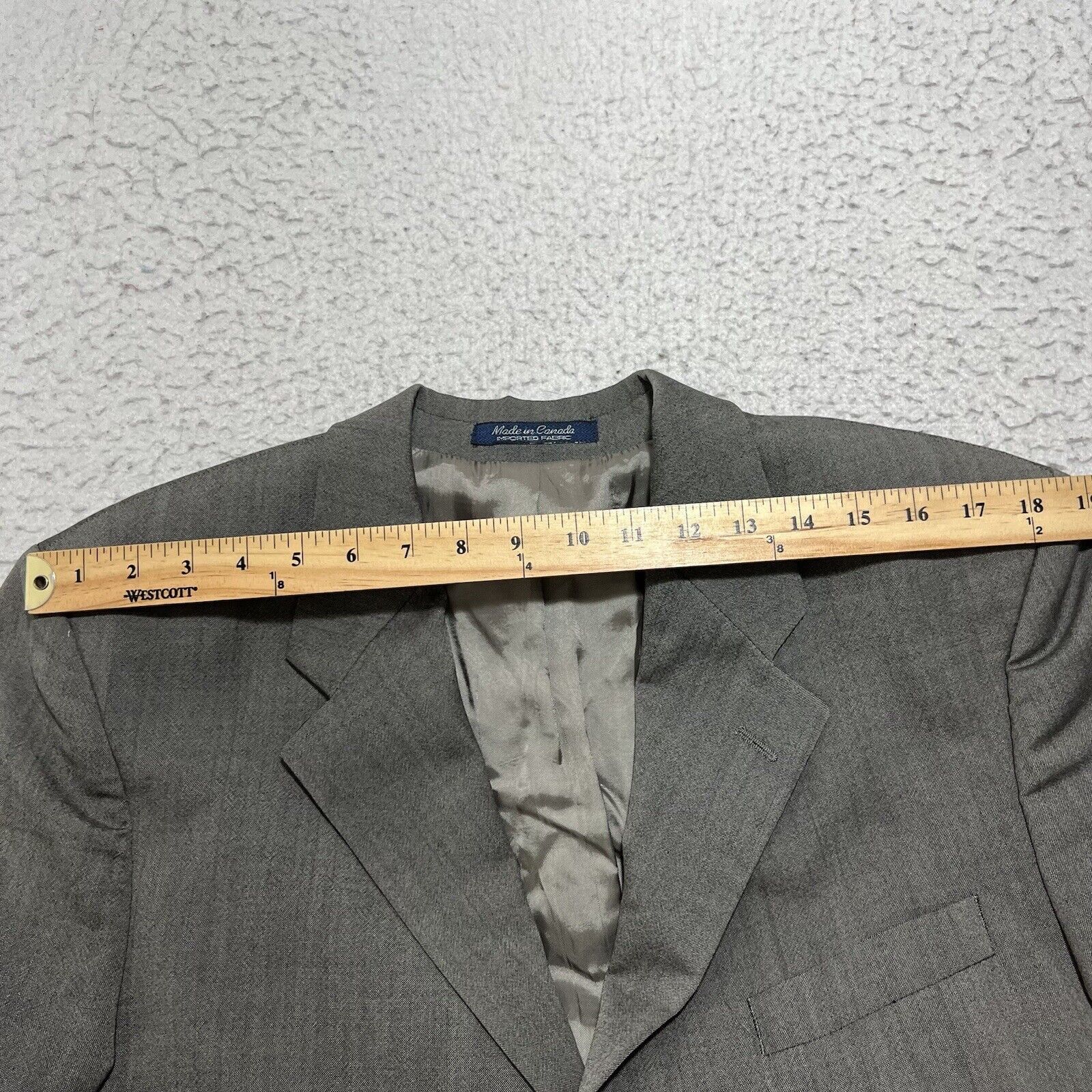 Vintage Vintage Kasper 42L Wool Suit Jacket Gray Career Coat Canada Size 42L - 13 Thumbnail