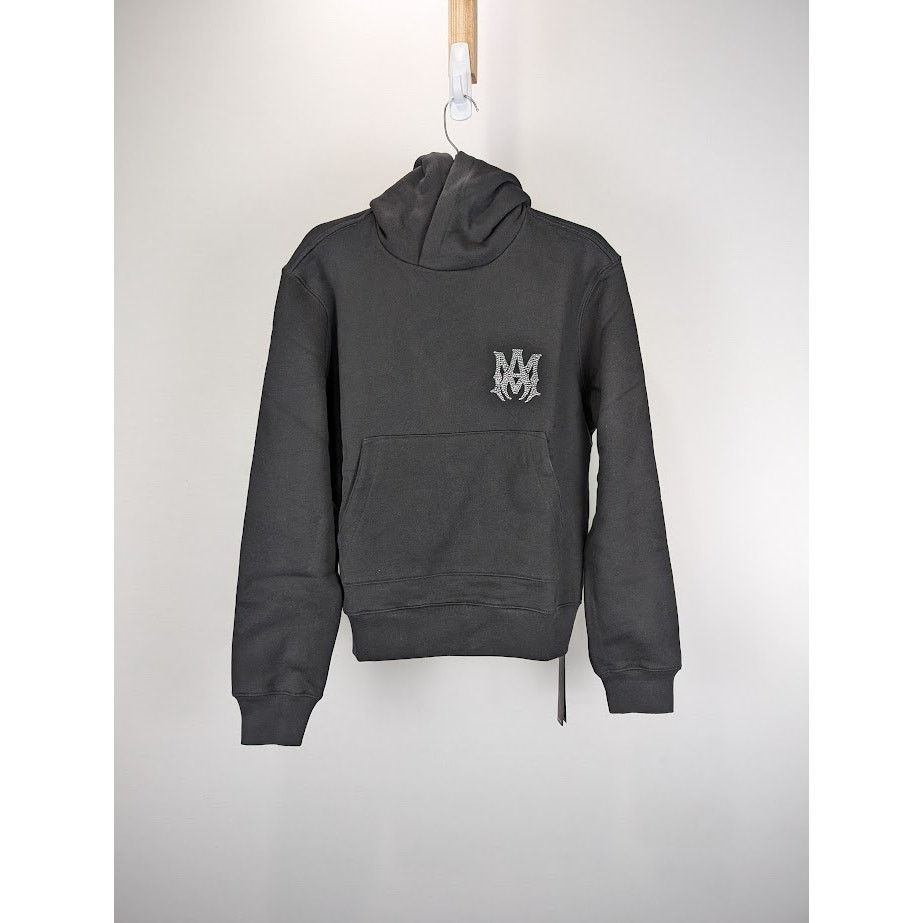 （残り僅か）AMIRI MA QUADクリスタル ジップフーディー MA QUAD CRYSTAL ZIP HOODIE - Black | AMIRI