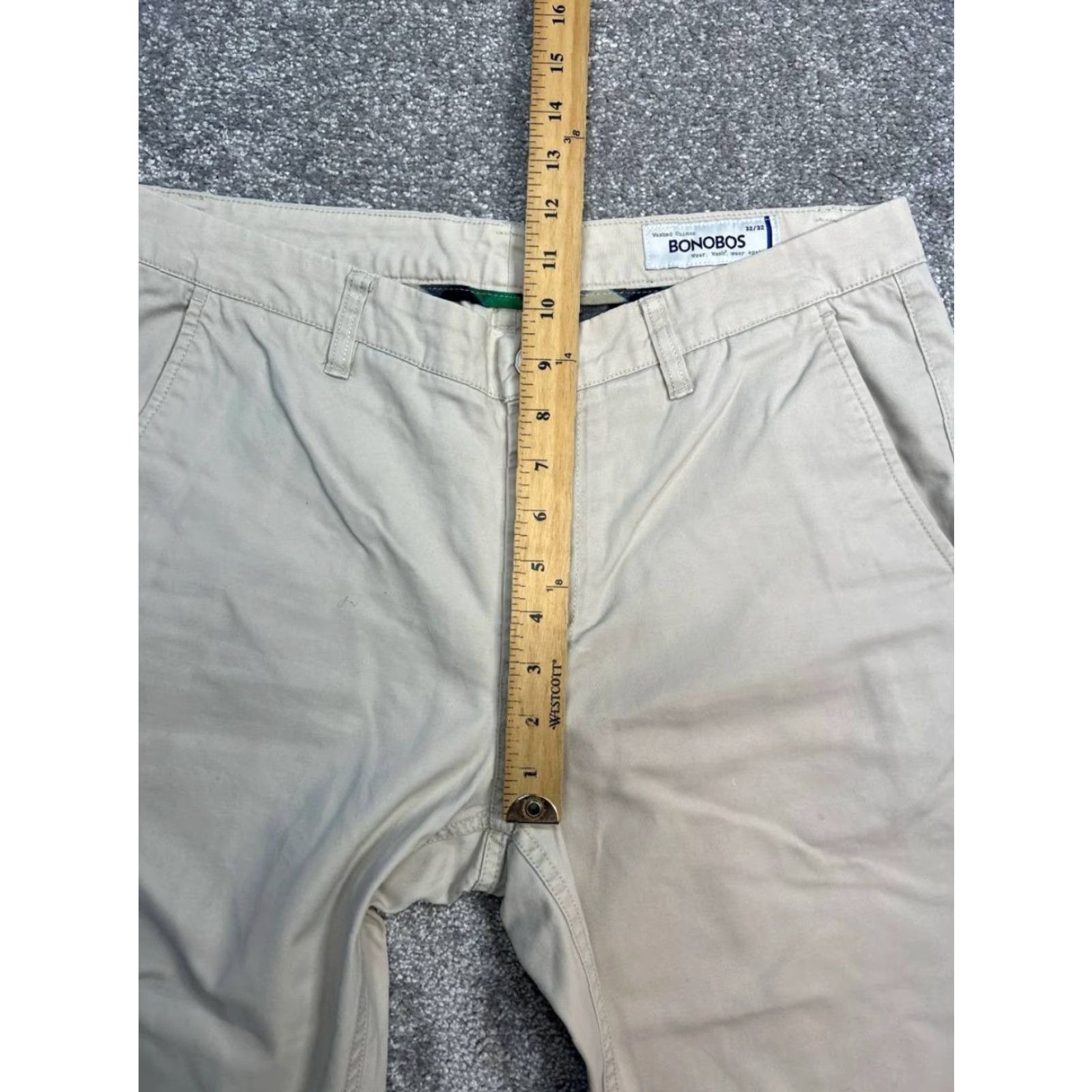 Bonobos Bonobos Chinos Pants Men 32 Beige Cotton Low Rise Flat Front Straight Fit Mens Size US 32 / EU 48 - 5 Thumbnail