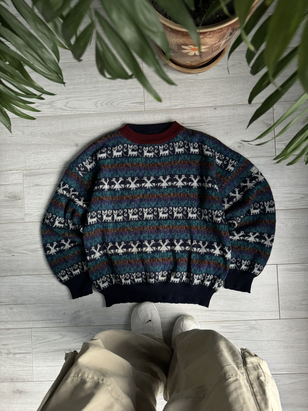 Puma × Vintage Vintage Puma Wool Sweater made in Italy Aztec Navajo style Size US M / EU 48-50 / 2 - 1 Thumbnail