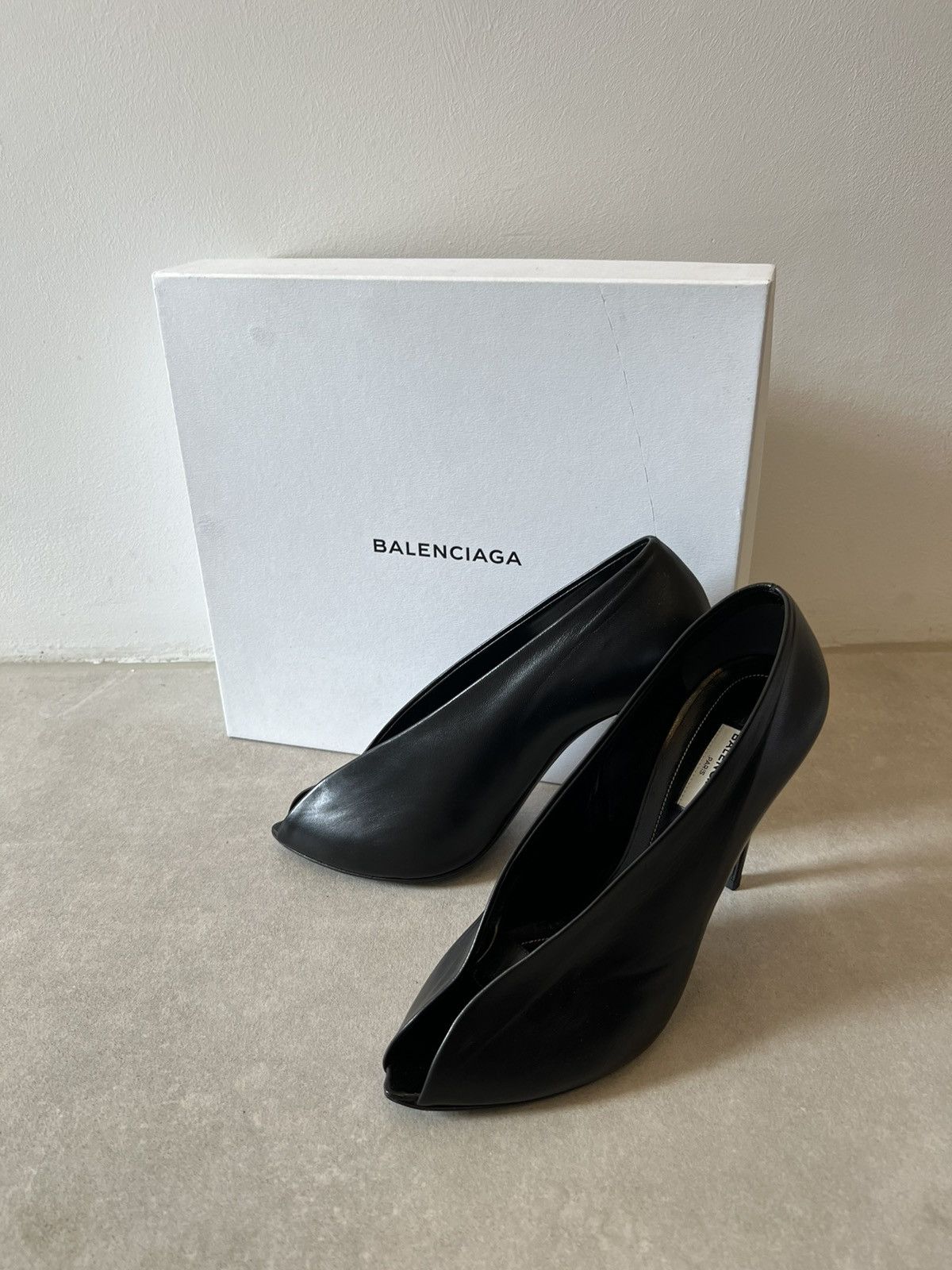 Balenciaga BALENCIAGA Open Heels, Leather Black Size US 9.5 / IT 39.5 - 1 Thumbnail