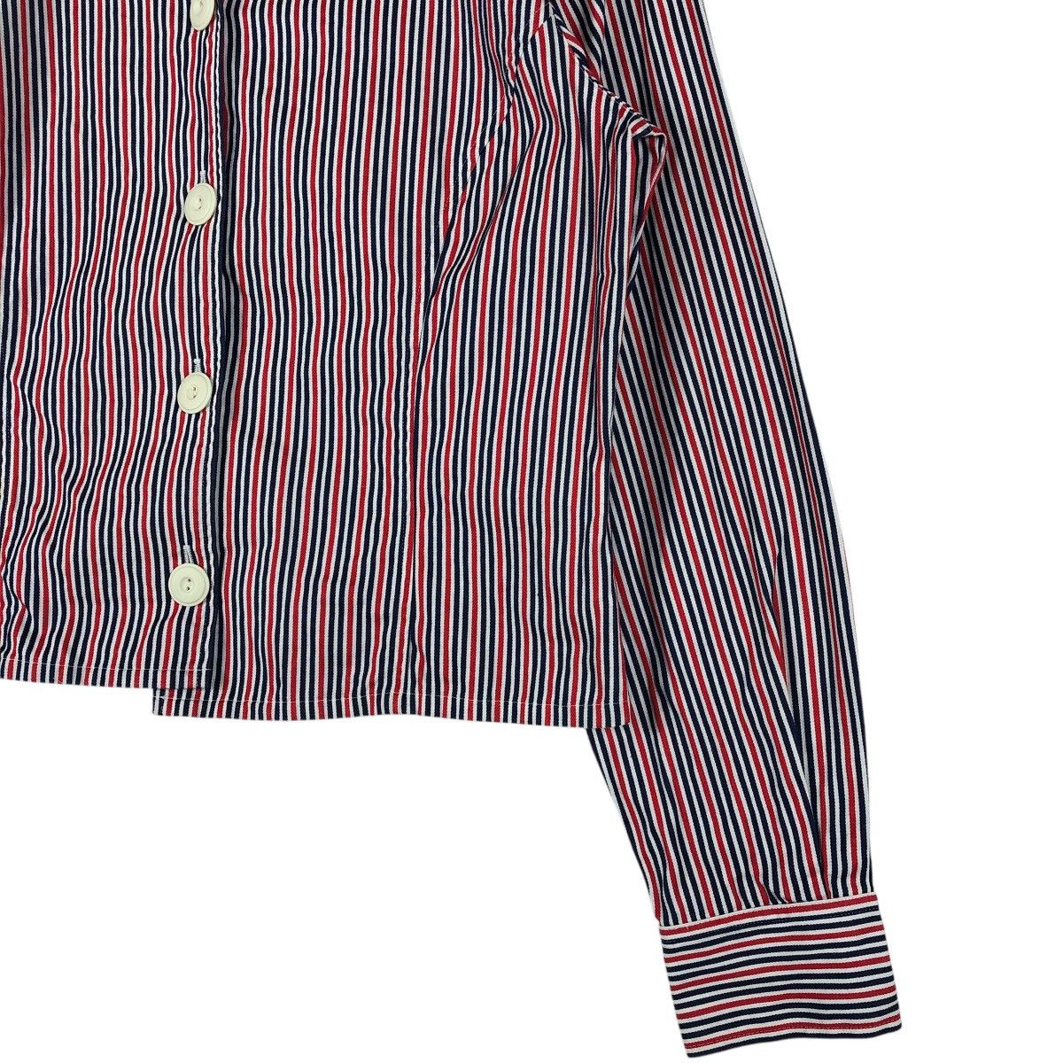 Japanese Brand ELLE Chemise Vertical Stripe Blazer Jacket Size XS / US 0-2 / IT 36-38 - 4 Thumbnail