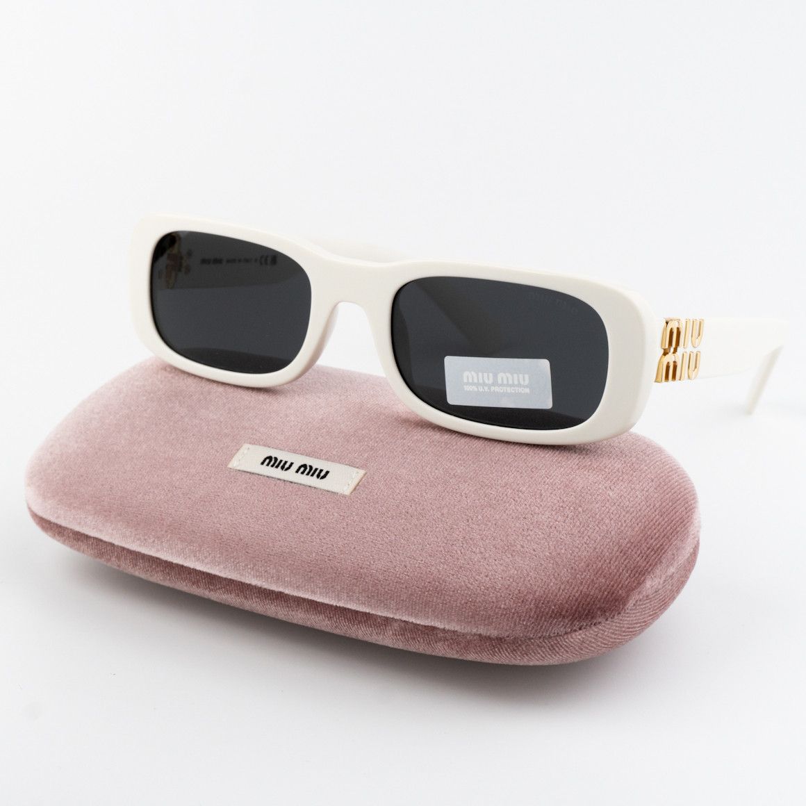 Miu Miu NEW Miu Miu MU08ZS 1425S0 GLIMPSE Rectangle Women Sunglasses Size ONE SIZE - 1 Thumbnail