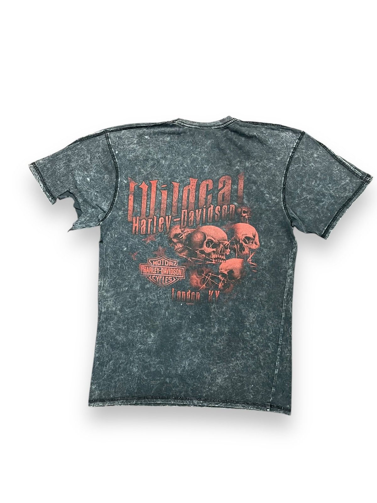 Affliction × Harley Davidson × If Six Was Nine Y2K Harley Davidson Skull Thrashed Shirt Size US M / EU 48-50 / 2 - 2 Thumbnail