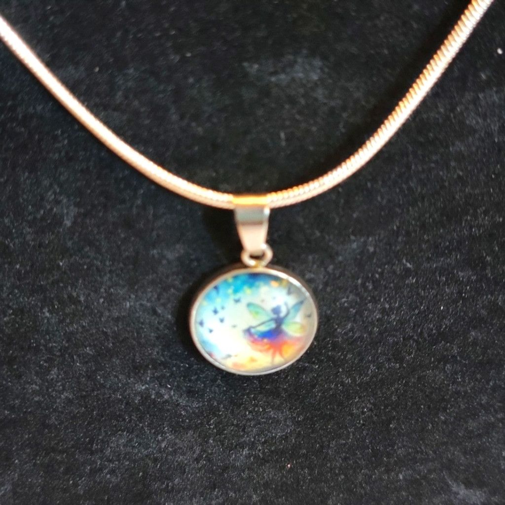 Handmade Hand crafted Fairy pendant necklace on 925 Sterling Silver Size ONE SIZE - 1 Thumbnail