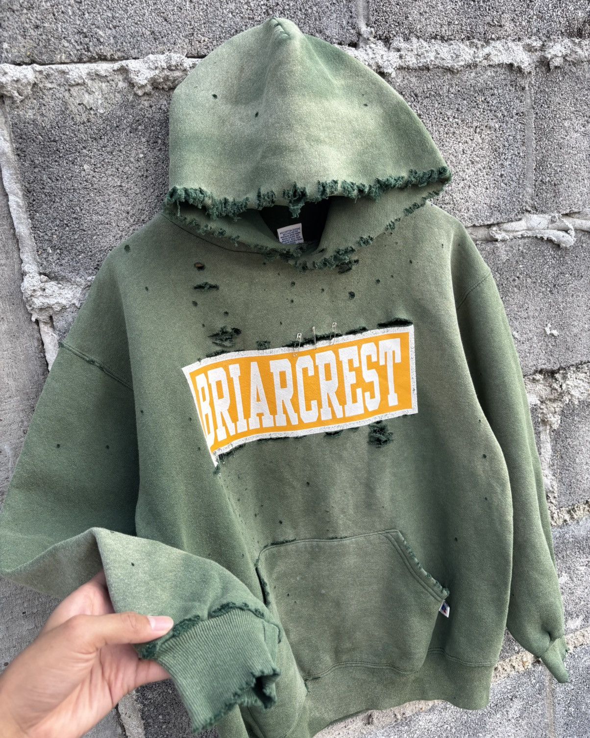Thrashed 90s Distressed Russell Faded Hoodie