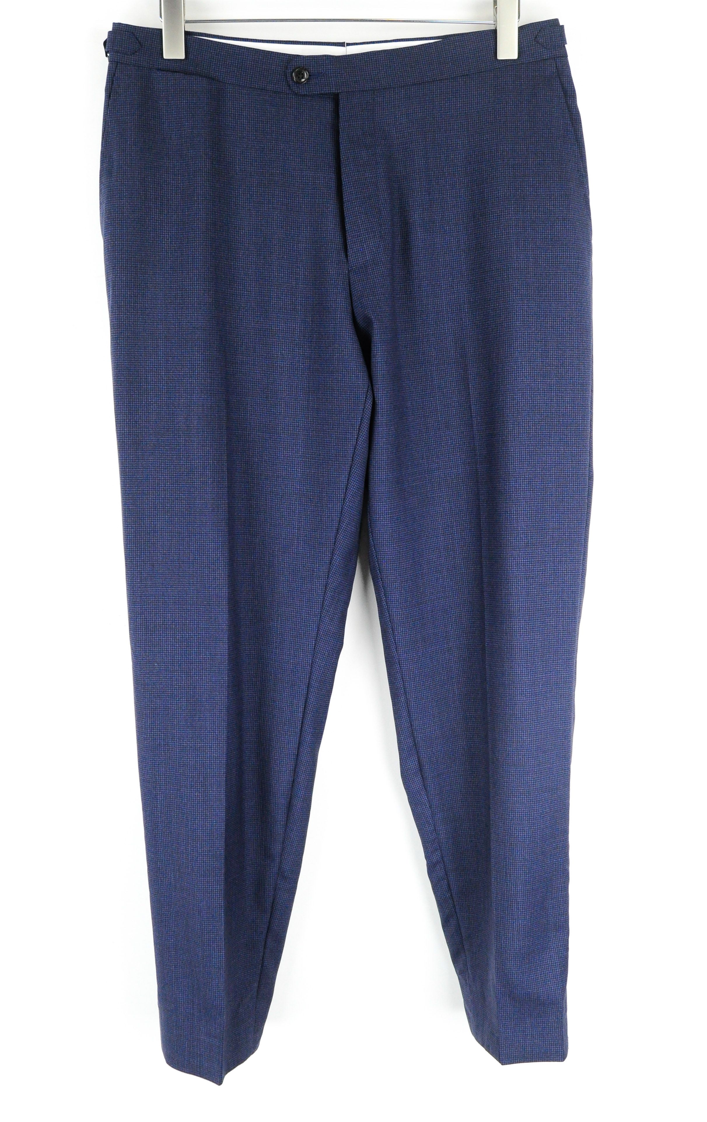 Suitsupply BRESCIA UK44S Blue Patterned Wool Trousers 55344 Size US 44 / EU 60 - 1 Thumbnail