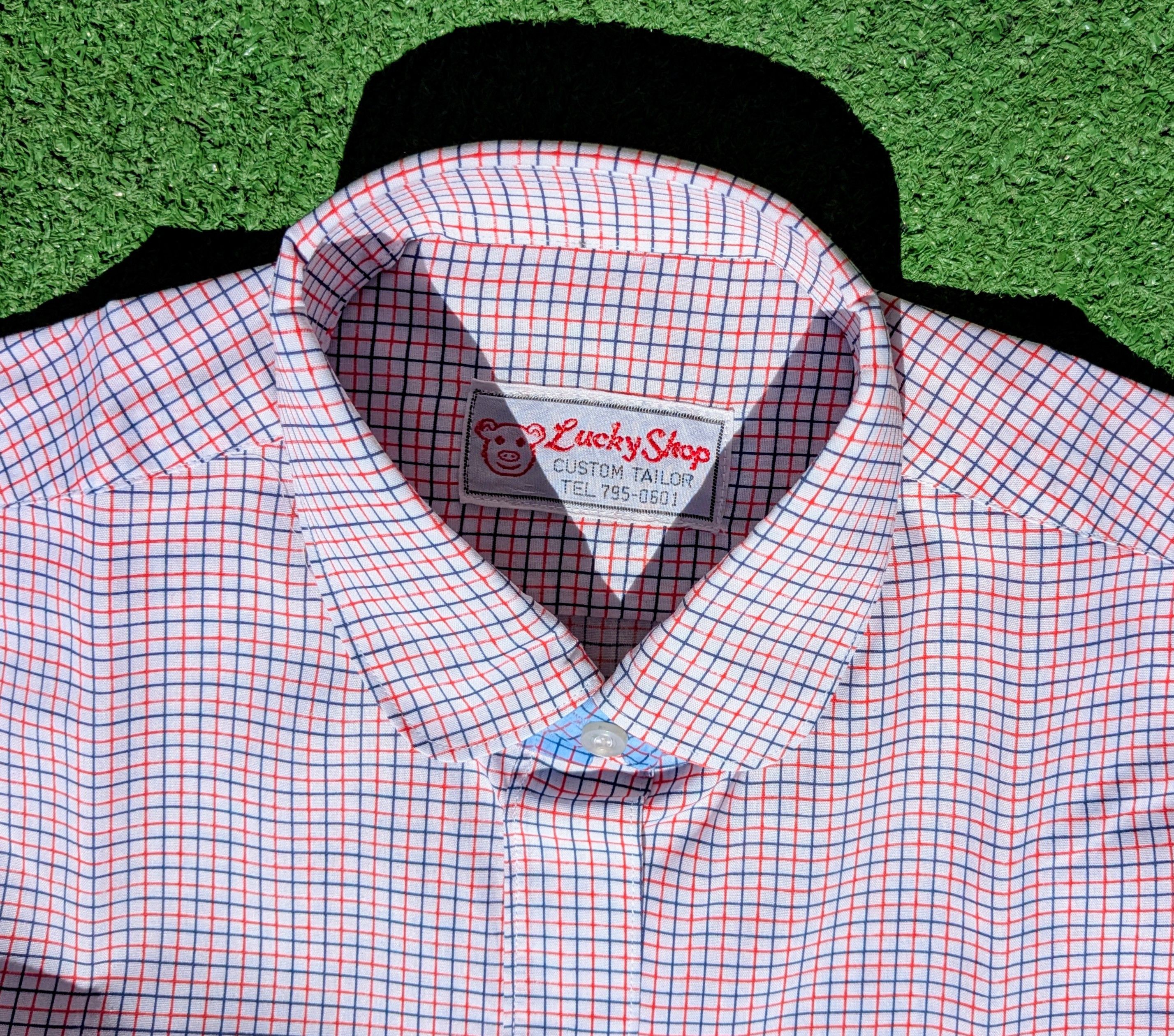 Other Vintage 1960's Button Down Red/Blue Crosshatch Print Shirt Size M / US 6-8 / IT 42-44 - 6 Thumbnail