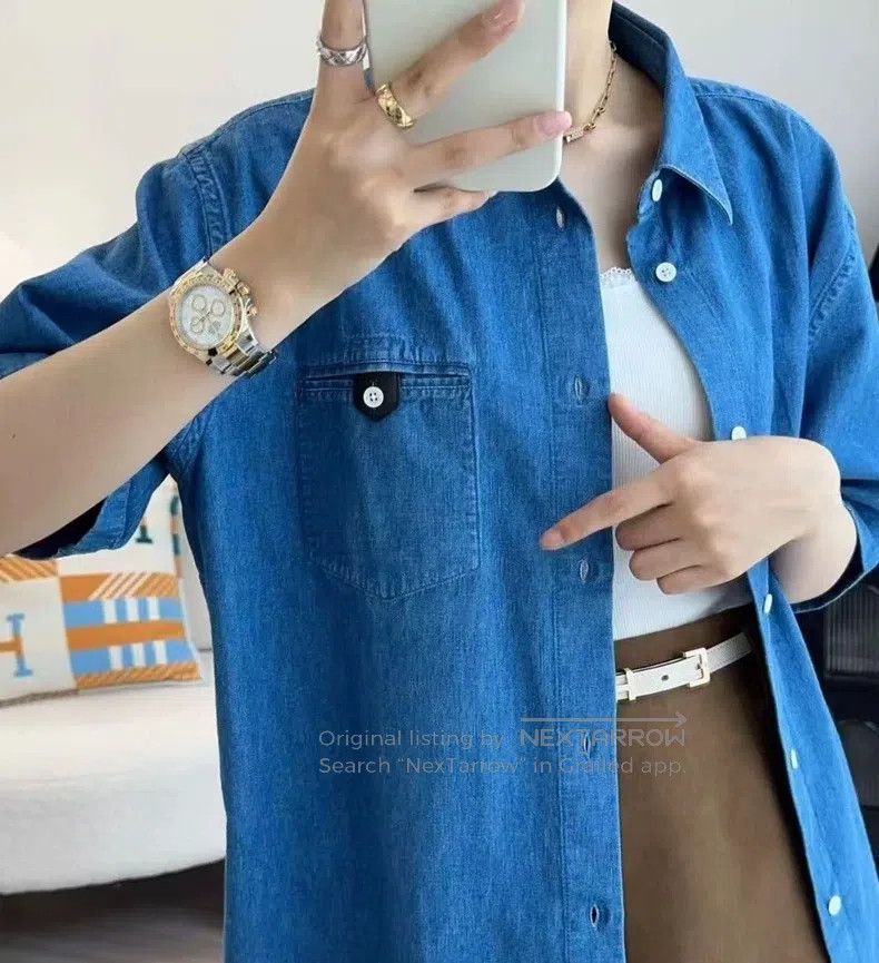 Hermes Hermes Denim shirt short sleeve unisex Size US XXS / EU 40 - 9 Thumbnail