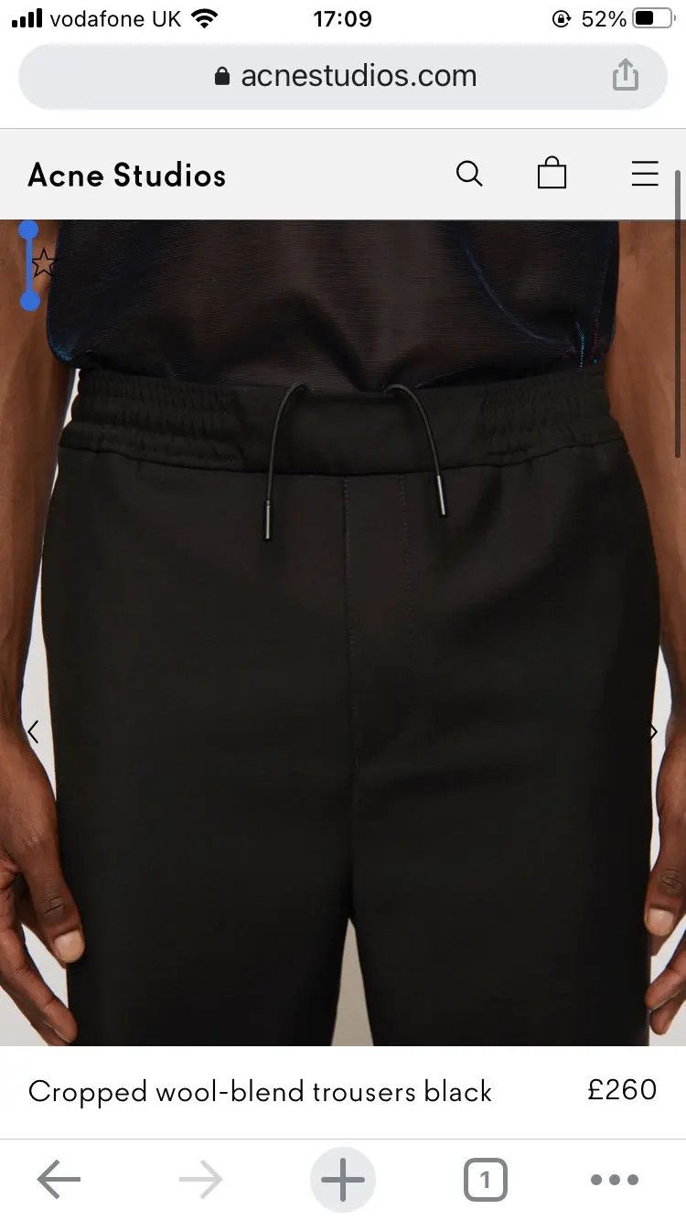 Acne Studios 48/M - Cropped Wool Trouser - Navy Size US 32 / EU 48 - 4 Thumbnail