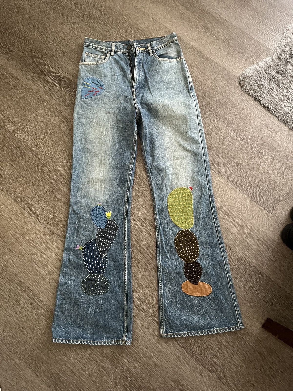 Kapital Kapital cactus embroidery flared denim Size US 29 - 1 Thumbnail