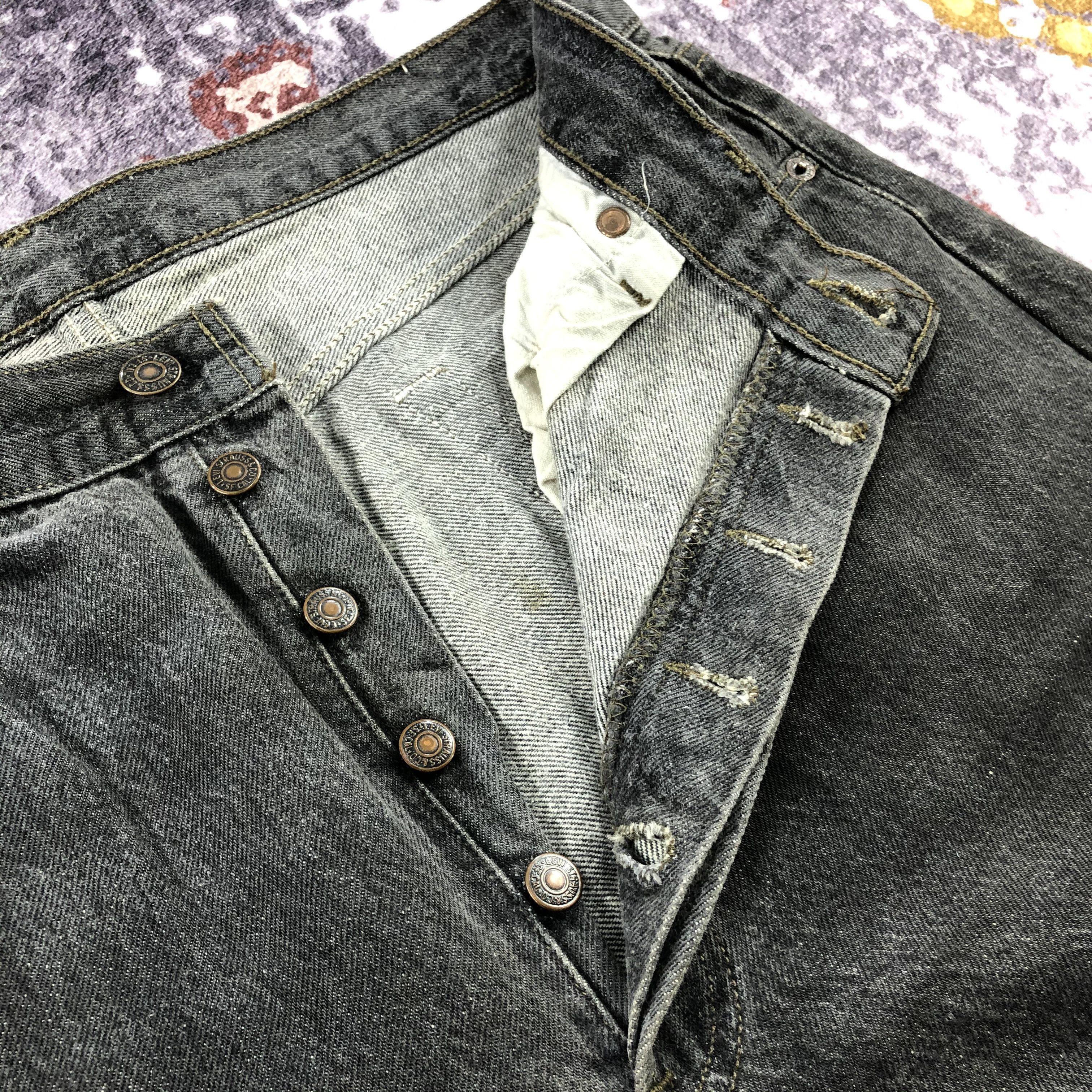 Levi's × Vintage Vintage 90s Faded Black Levis 501 Jeans-JM2375 Size US 35 - 9 Thumbnail