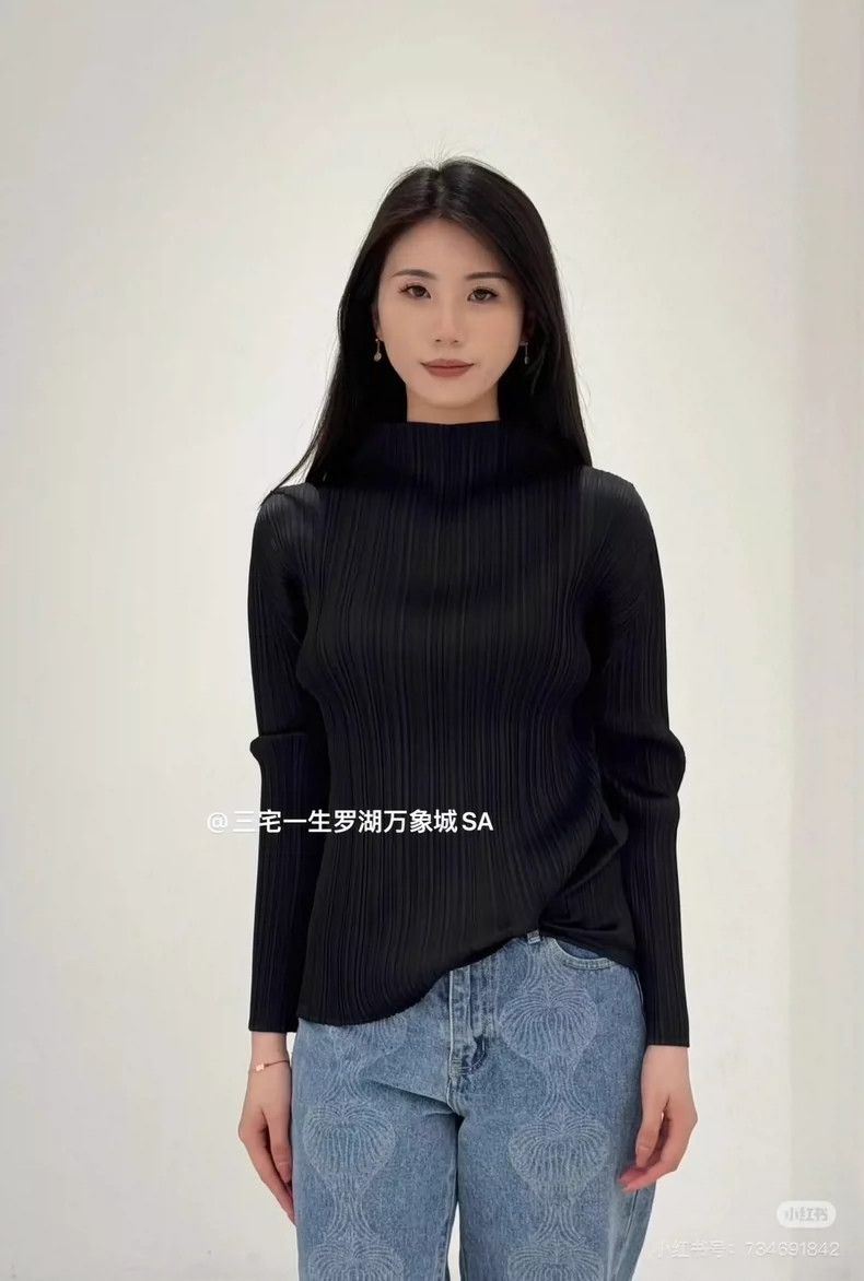 Issey Miyake Issey Miyake size:3 Black pleated long-sleeved shirt Size M / US 6-8 / IT 42-44 - 4 Thumbnail