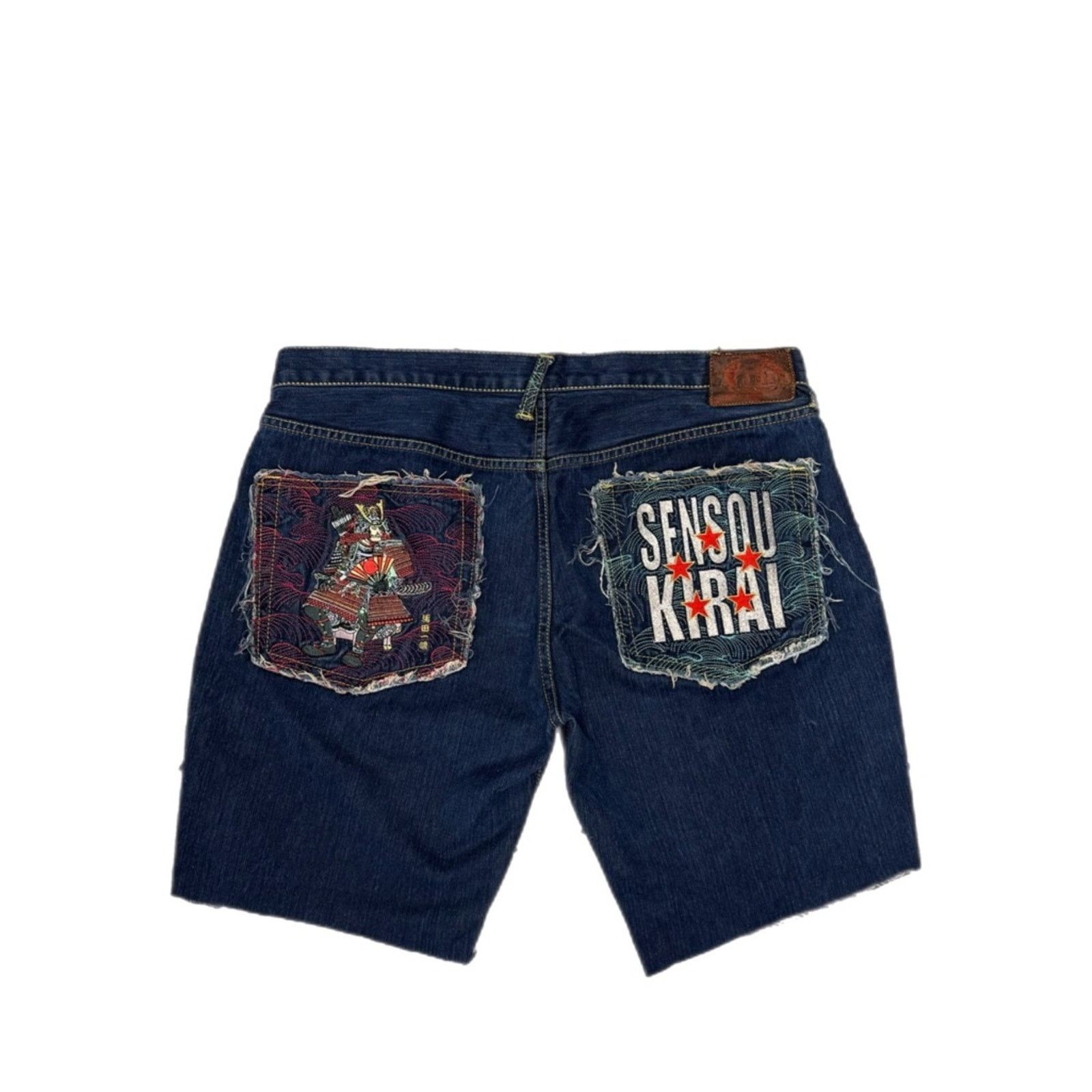 RMC Jeans RMC Red Monkey Company Embroidered Samurai Denim Shorts Size US 40 / EU 56 - 2 Thumbnail
