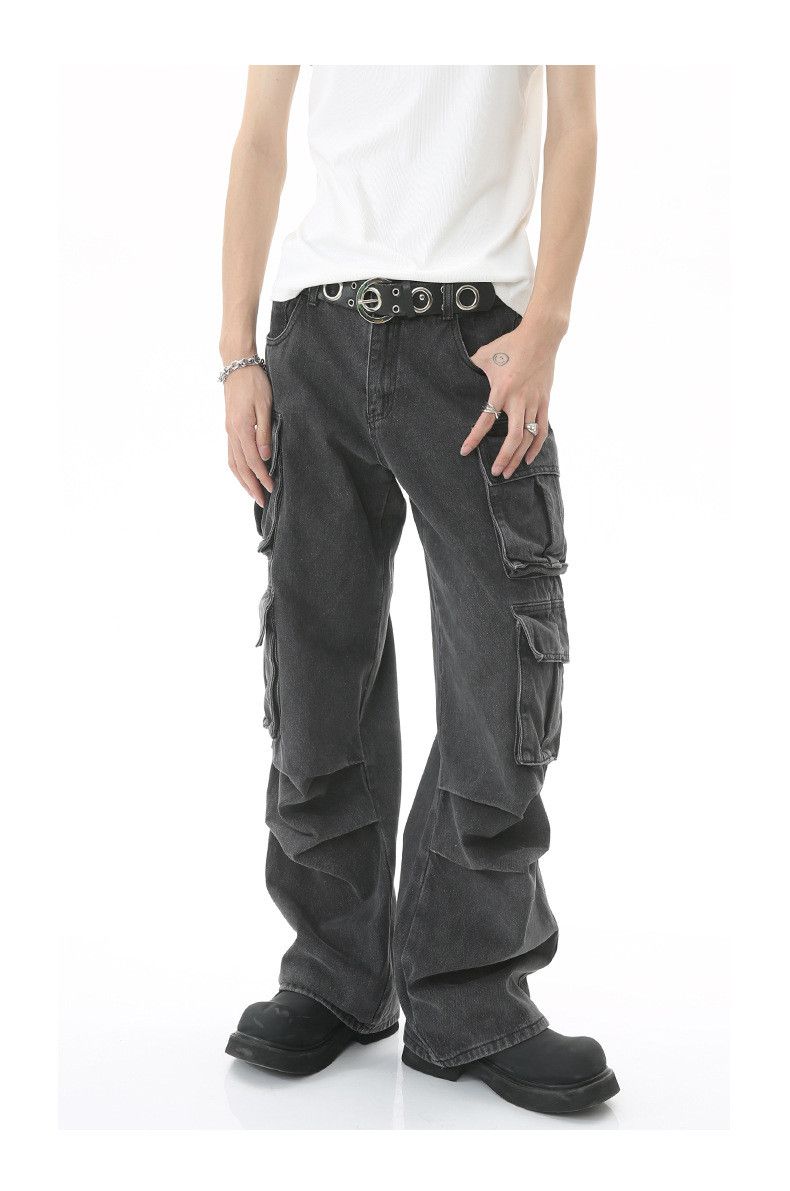 y2k pleated cargo baggy skate hiphop jeans