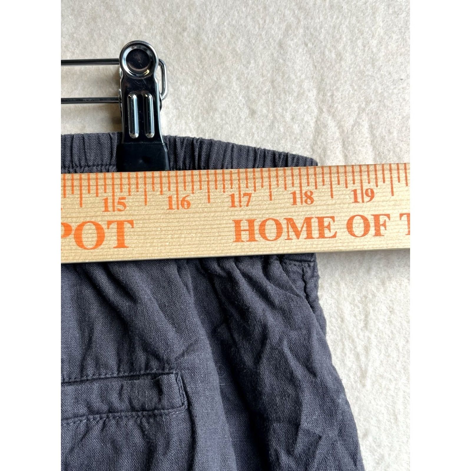 Vintage Caslon Women's XL Gray Linen Blend Pull-On Pants Elastic Waist Pockets Casual Travel Size 40" / US 18 - 3 Thumbnail