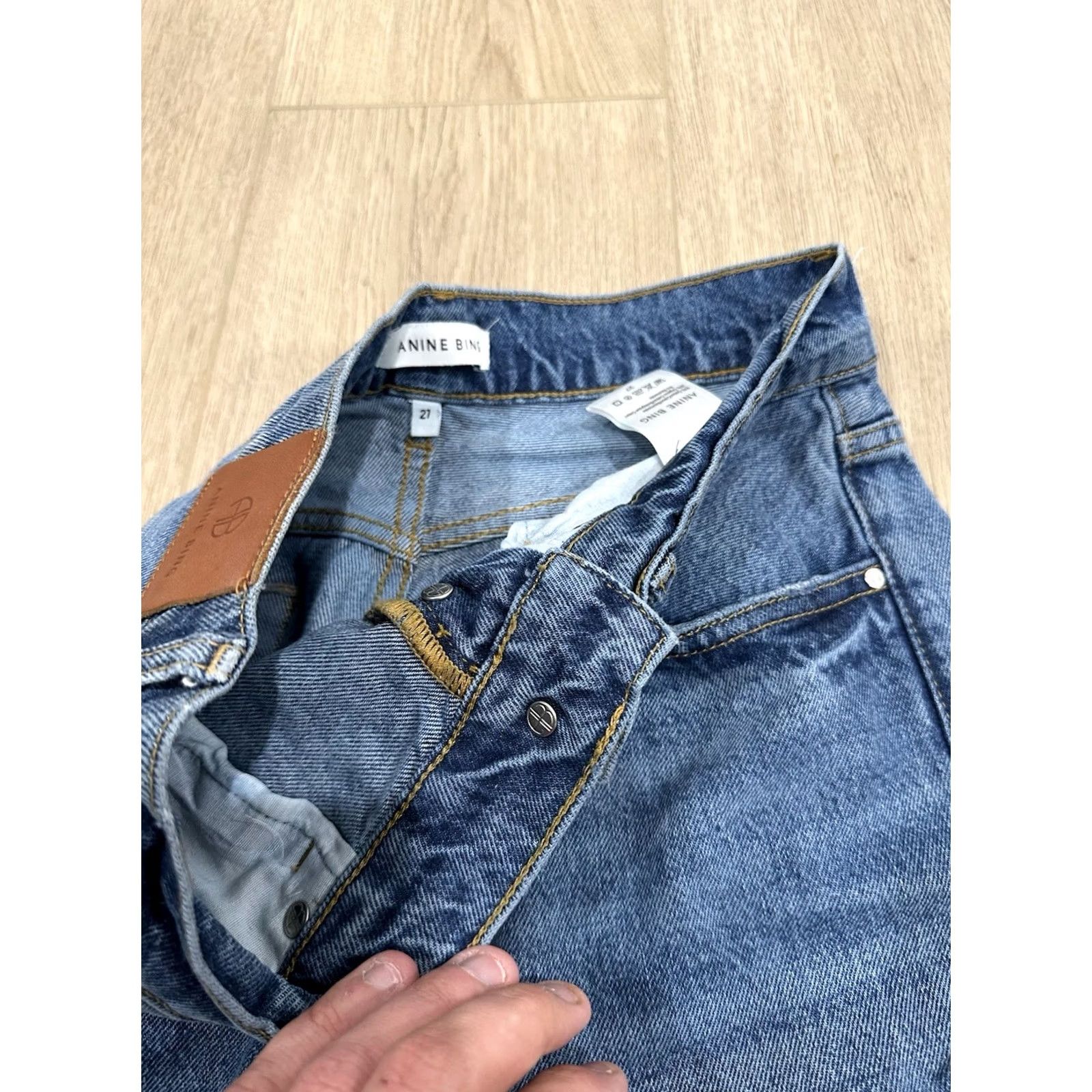 Anine Bing ANINE BING Sonya High-Rise Skinny Jeans with Raw Frayed Hem 27 Jeans Women 27 Blue Straight Mens Womens Girls Size 27" / US 4 / IT 40 - 7 Thumbnail