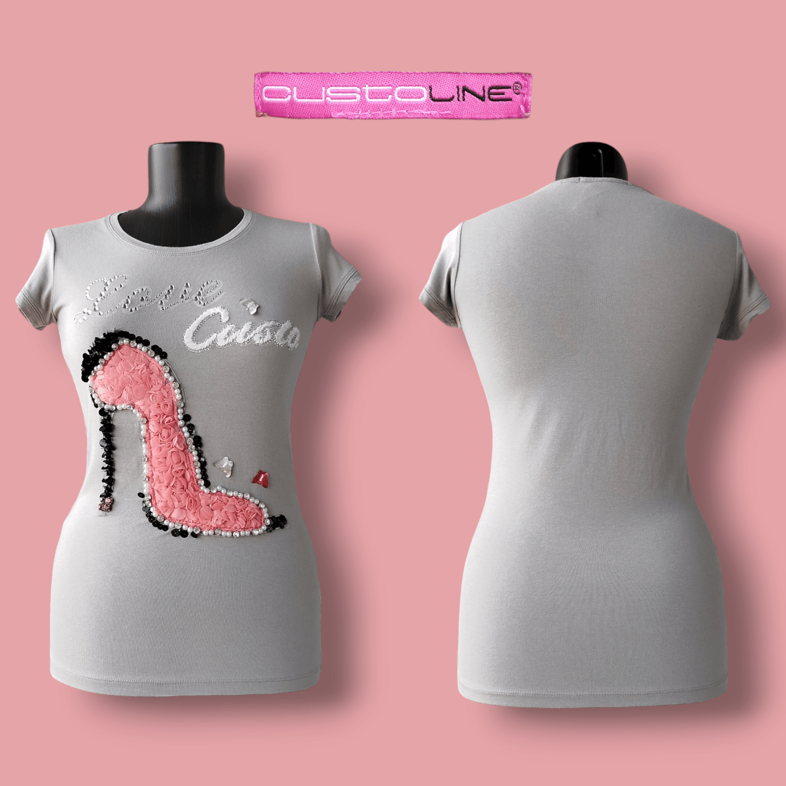 Custo Barcelona Top Short Sleeve Embroidery Roses Shoe Size 1/S Size S / US 4 / IT 40 - 1 Thumbnail
