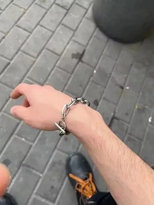 Japanese Brand Link Chain Bracelet 2000s Chrome Y2K Punk Skater Grunge Size ONE SIZE - 2 Thumbnail