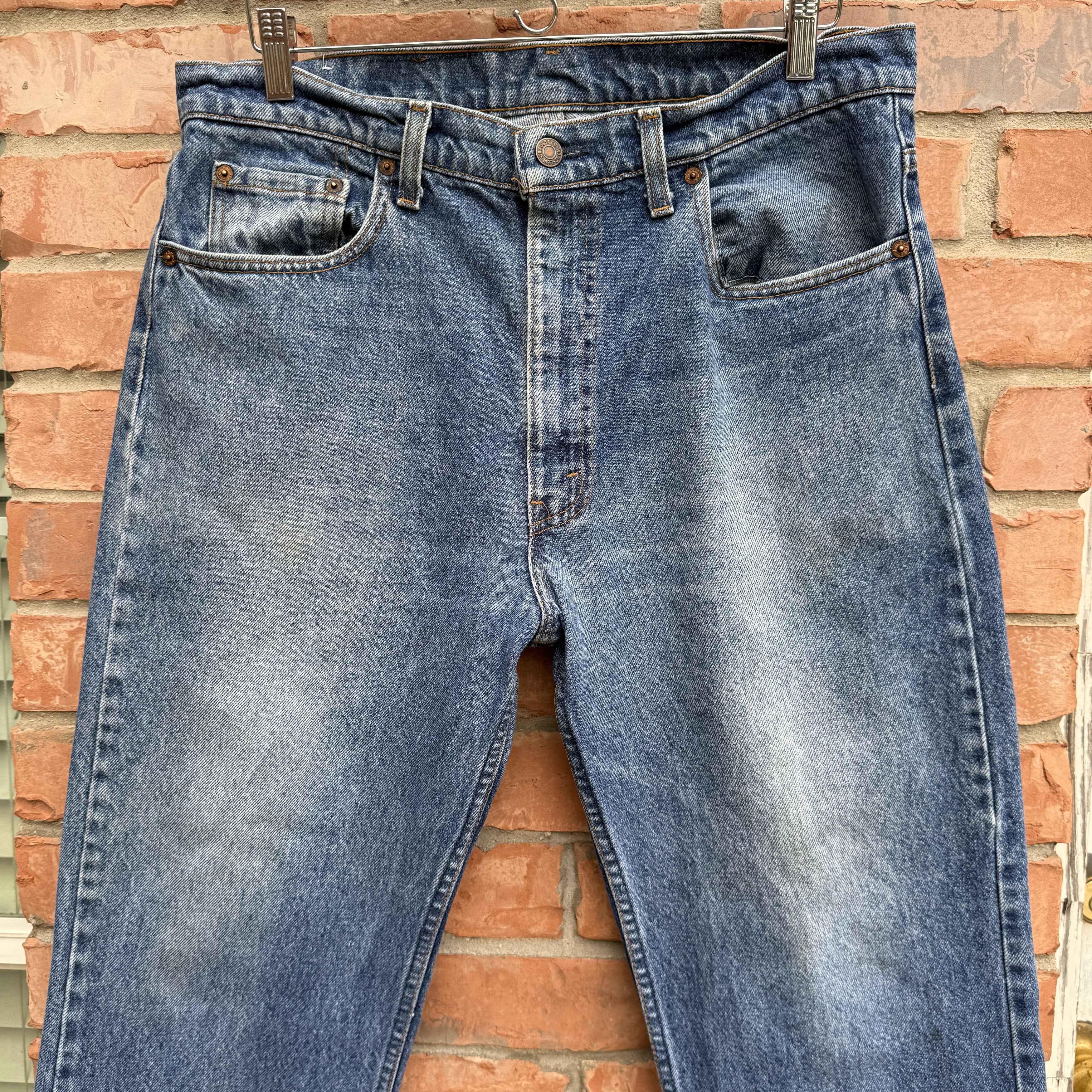 Levi's Vintage 80s Levis 505 Blue Denim Straight Size US 34 / EU 50 - 2 Thumbnail