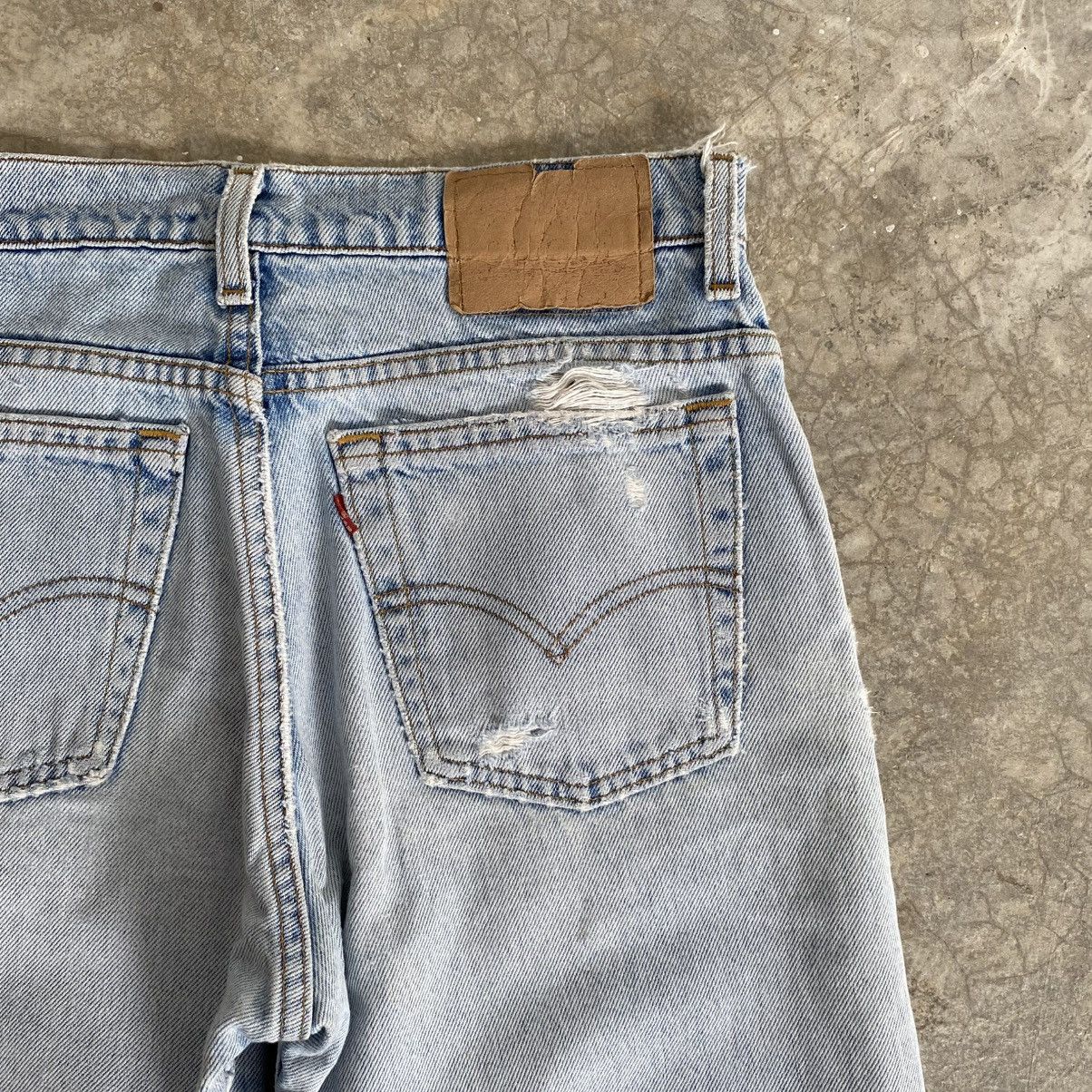 Levi's Vintage 90’s Levis 505 Sashiko Boro Light Blue Remark Jeans Size US 29 - 17 Thumbnail