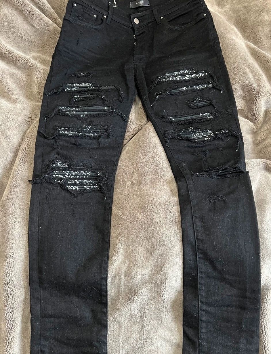 image of Amiri Large Cashew Flower in Black, Men's (Size 32)