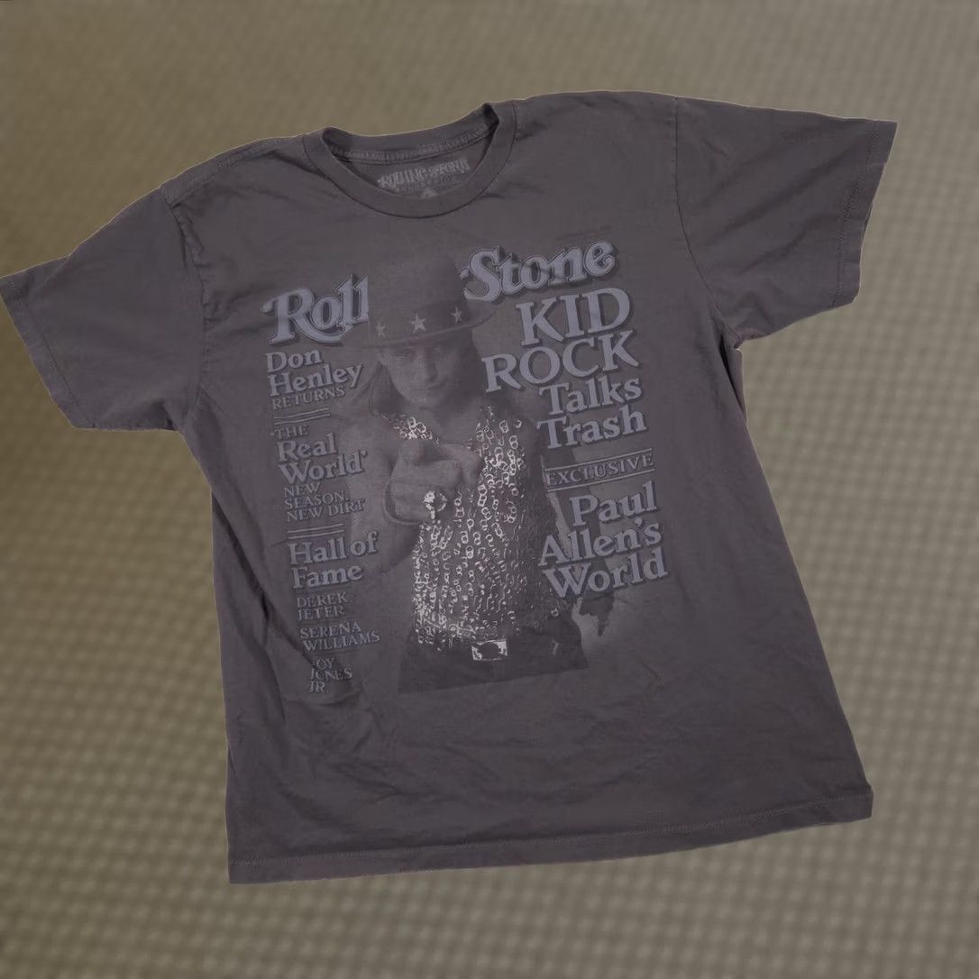 Vintage VINTAGE Rolling Stone Shirt Mens L Gray Kid Rock Graphic Band Tee Tagless Crewneck Size US L / EU 52-54 / 3 - 1 Thumbnail