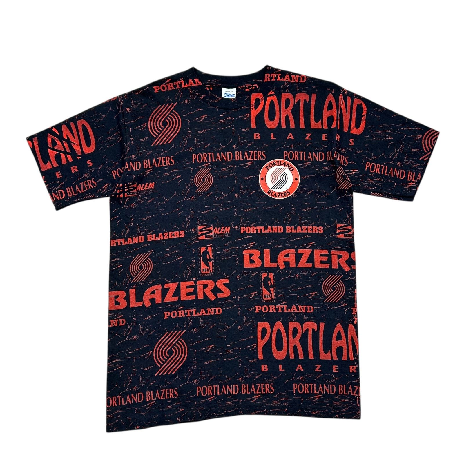 NBA VTG 90s PORTLAND TRAIL BLAZERS SALEM SPORTSWEAR AOP T-SHIRT Size US L / EU 52-54 / 3 - 1 Thumbnail