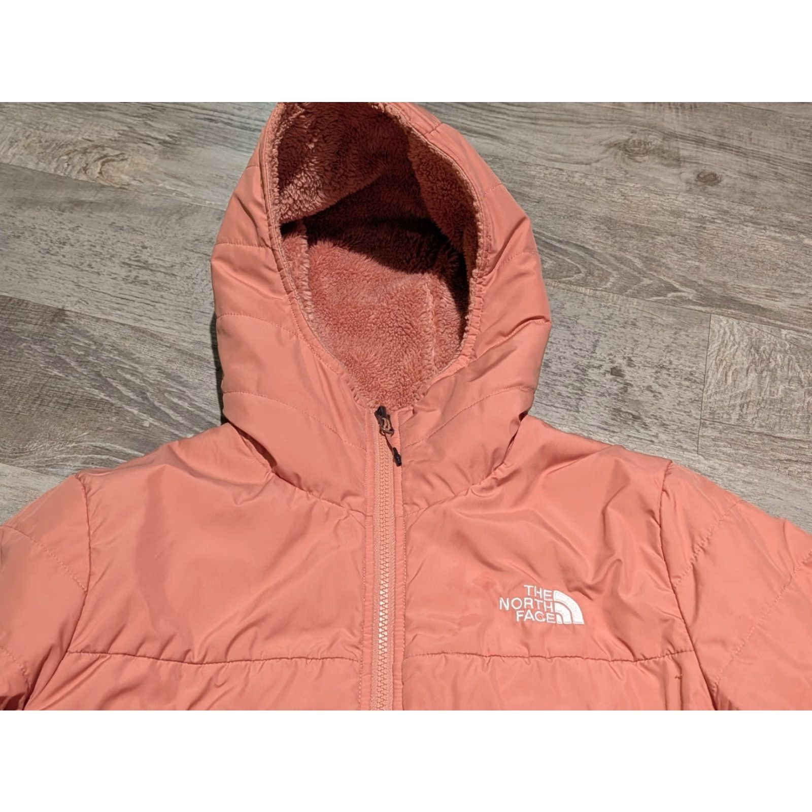 The North Face The North Face Jacket Womens Large Pink Mossbud Reversible Hooded Fleece Parka Size L / US 10 / IT 46 - 4 Thumbnail