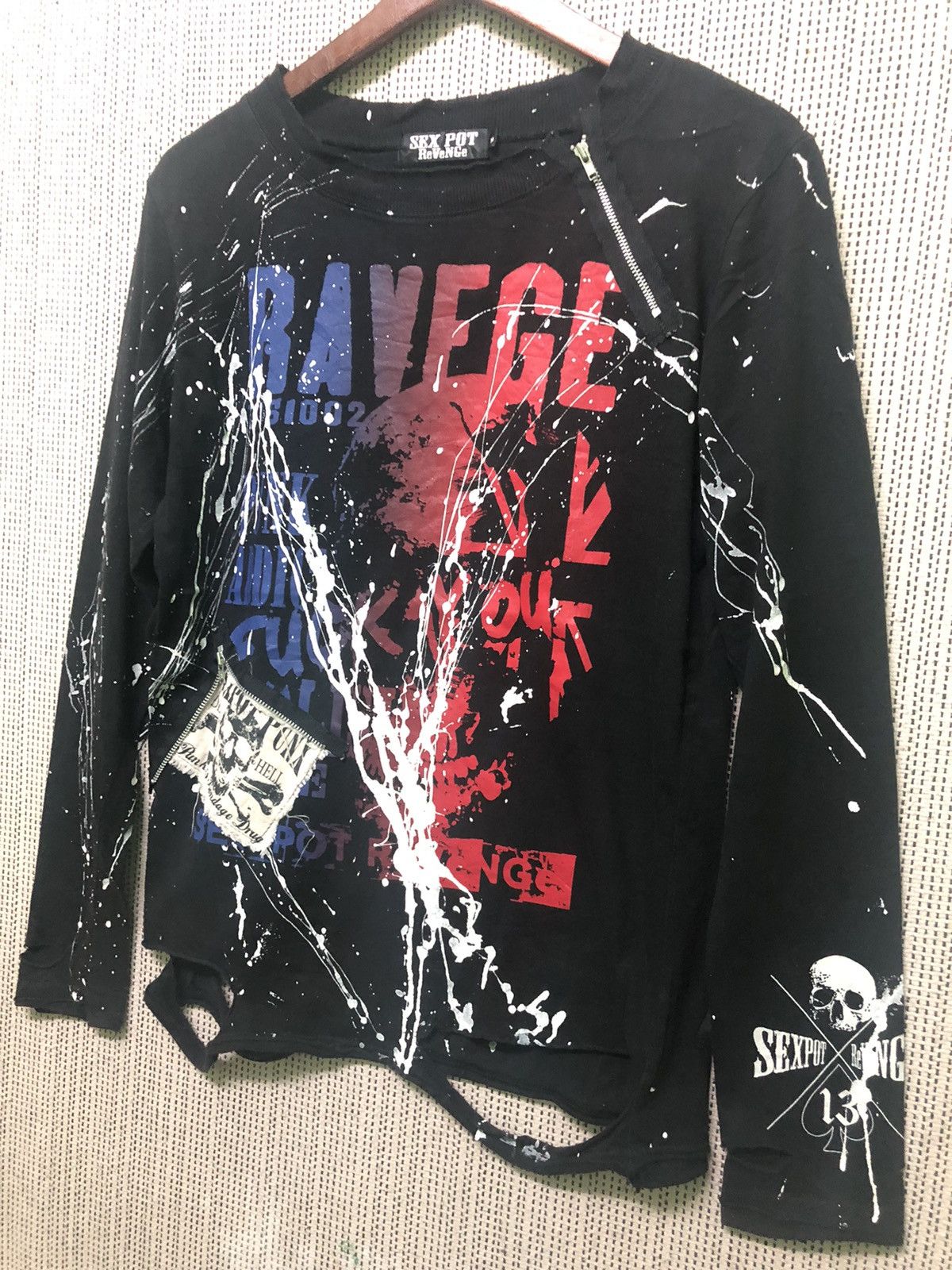 If Six Was Nine × Japanese Brand × Seditionaries Japanese Brand - Mad Punks Skull Anachy Long Sleeve T-shirt Size US M / EU 48-50 / 2 - 4 Thumbnail