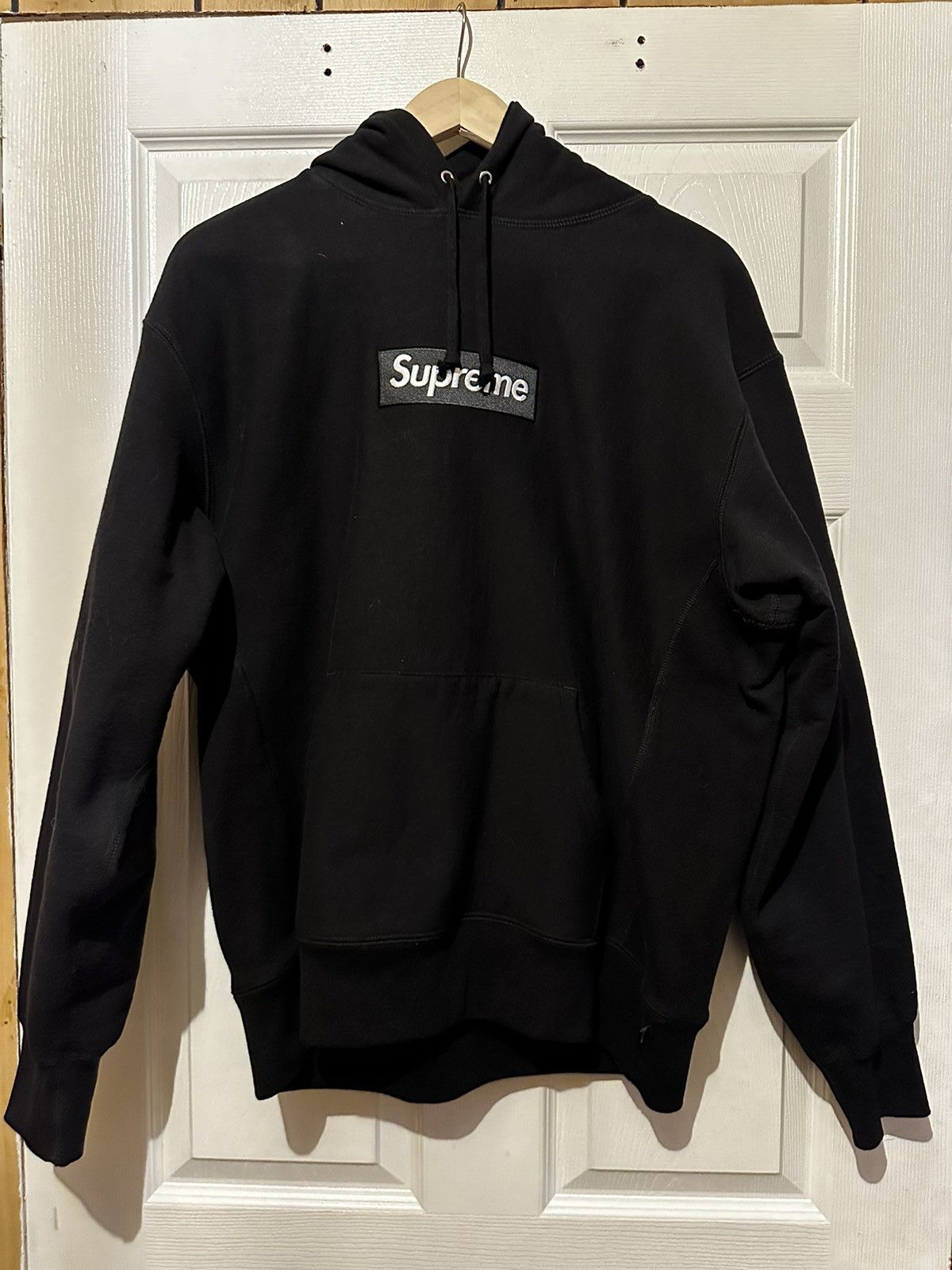 Pre-owned Supreme Box Logo Hoodie Black Size M 2021