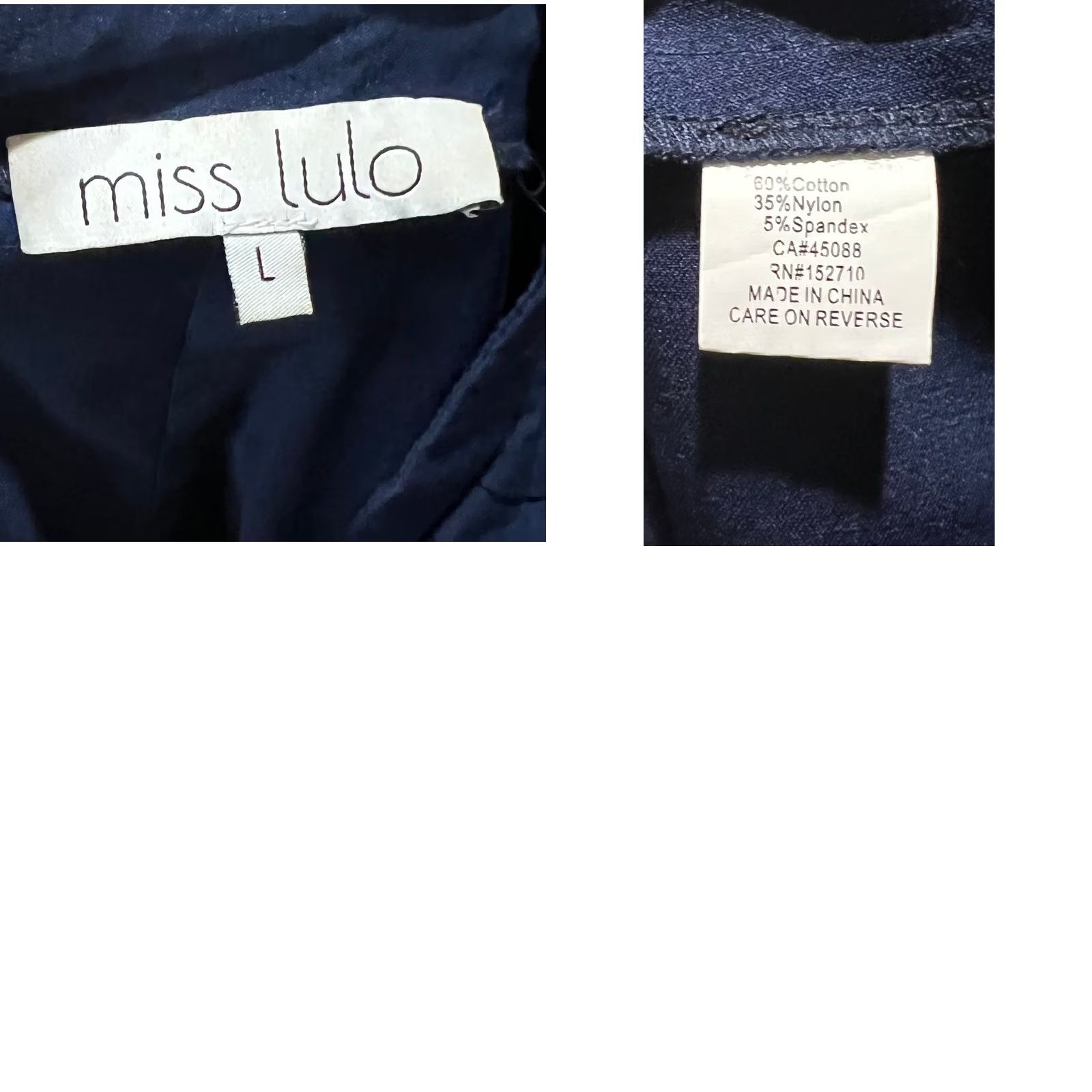 Vintage Miss Lulo Dress Navy Blue Midi Fit & Flare Pleated Short Sleeve Stretch Womens L Dress Size 36" / US 14 / IT 50 - 8 Thumbnail