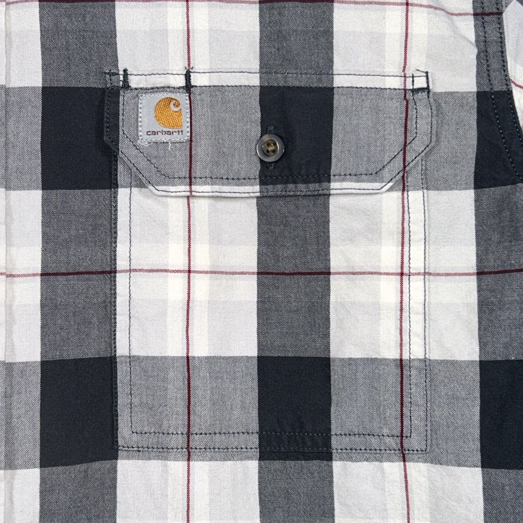 Carhartt Carhartt Button-Down Relaxed Fit Shirt Mens Size L Short Sleeve Plaid Pockets Gray Size US L / EU 52-54 / 3 - 2 Thumbnail