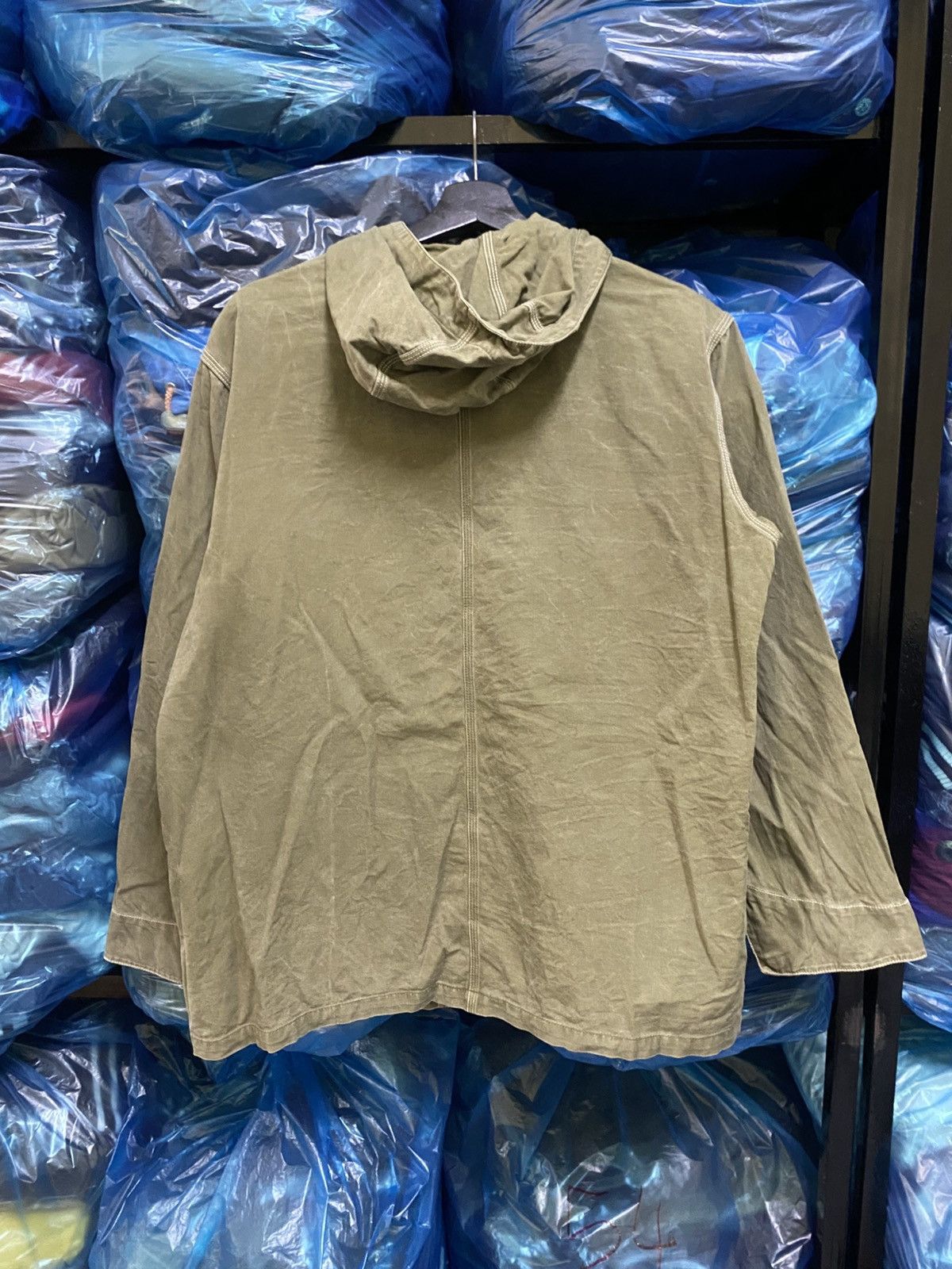 Other Powder Olive Green Hooded Canvas Jacket - Japanese Workwear Size US M / EU 48-50 / 2 - 5 Thumbnail