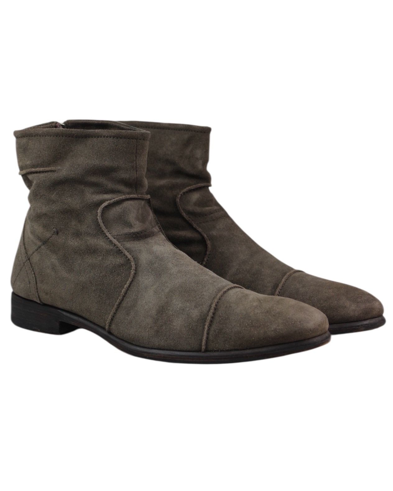 If Six Was Nine 2000S BLACKSTONE CARIBOU SUEDE CAP-TOE ZIP BOOTS Size US 11 / EU 44 - 2 Thumbnail