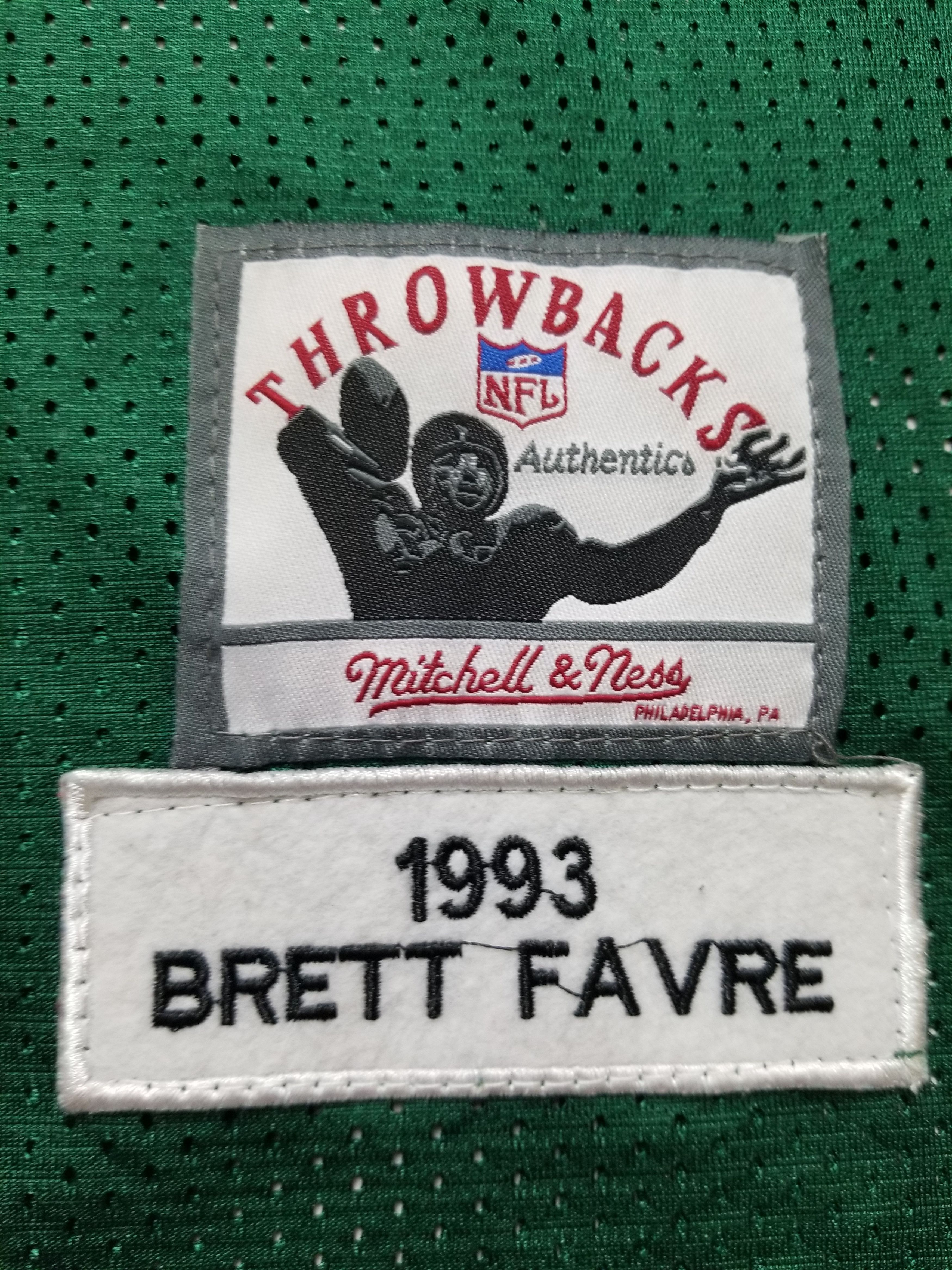 Mitchell & Ness NFL Packers 4 Brett Favre Throwback Jersey 75th Anniv. Patch Size US L / EU 52-54 / 3 - 17 Thumbnail