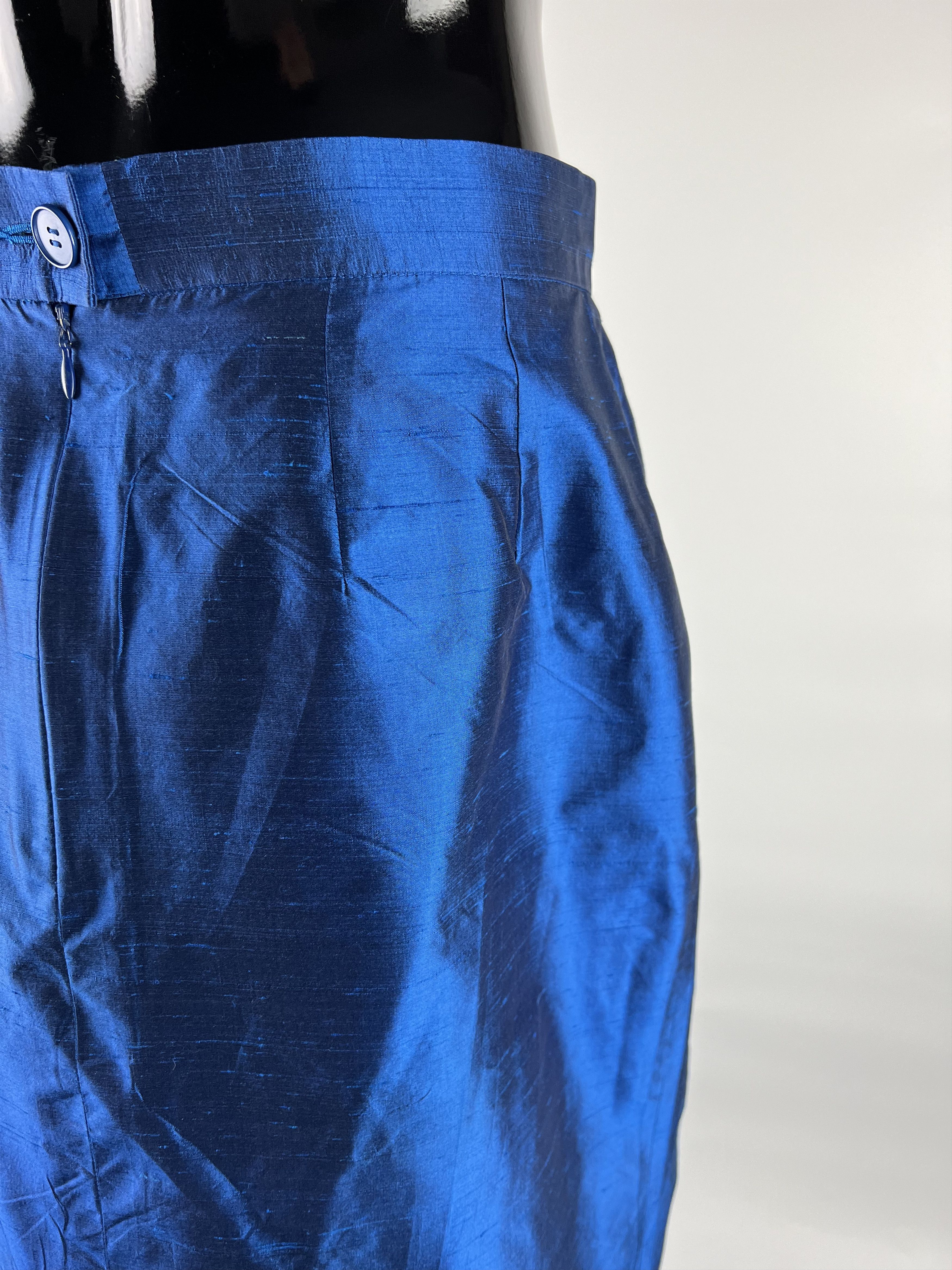 Yves Saint Laurent 90s Rare Vtg Yves Saint Laurent Variation 100% Silk Skirt Size 32" / US 10 / IT 46 - 4 Thumbnail