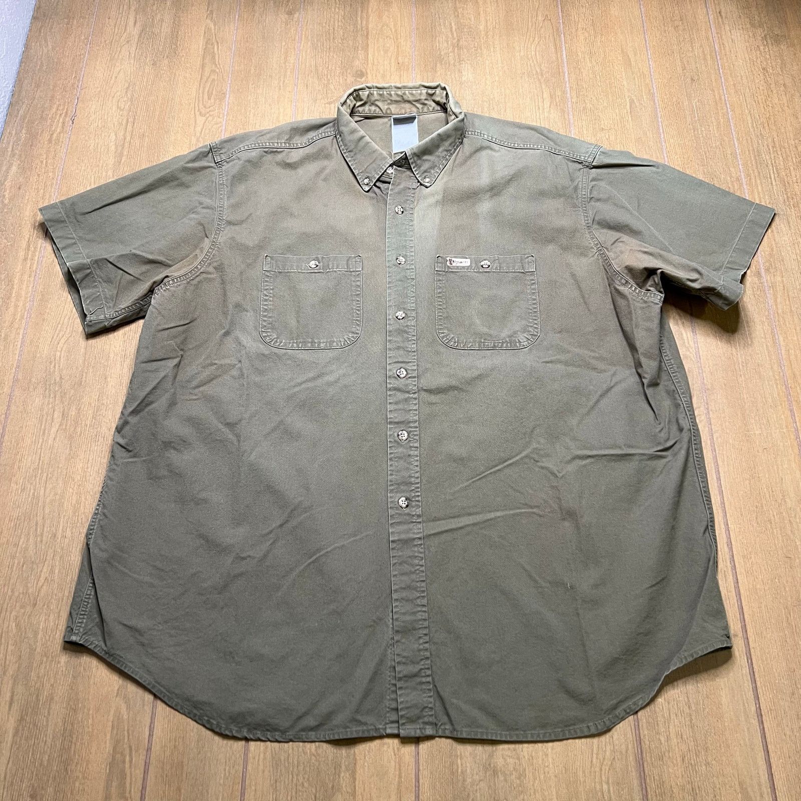 Carhartt Vintage Carhartt Shirt Men 2XL Green Pocket Canvas Outdoor Size US XXL / EU 58 / 5 - 2 Thumbnail