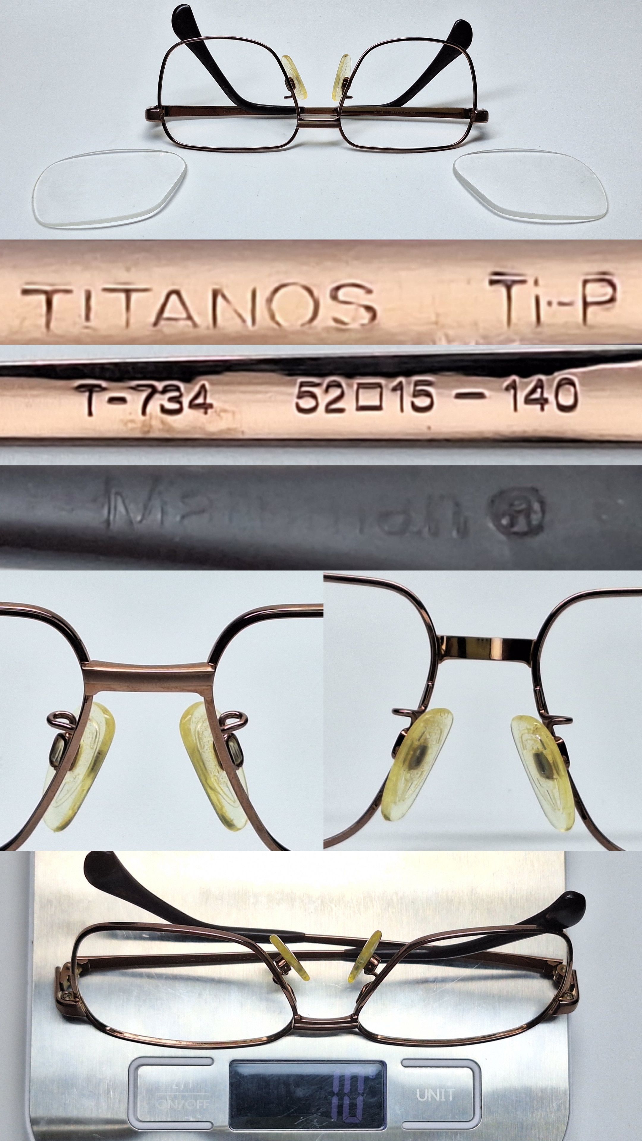 Other MARUMAN Titanos T-734 Ti-P Pure Titanium Square Eyeglass Size ONE SIZE - 7 Thumbnail